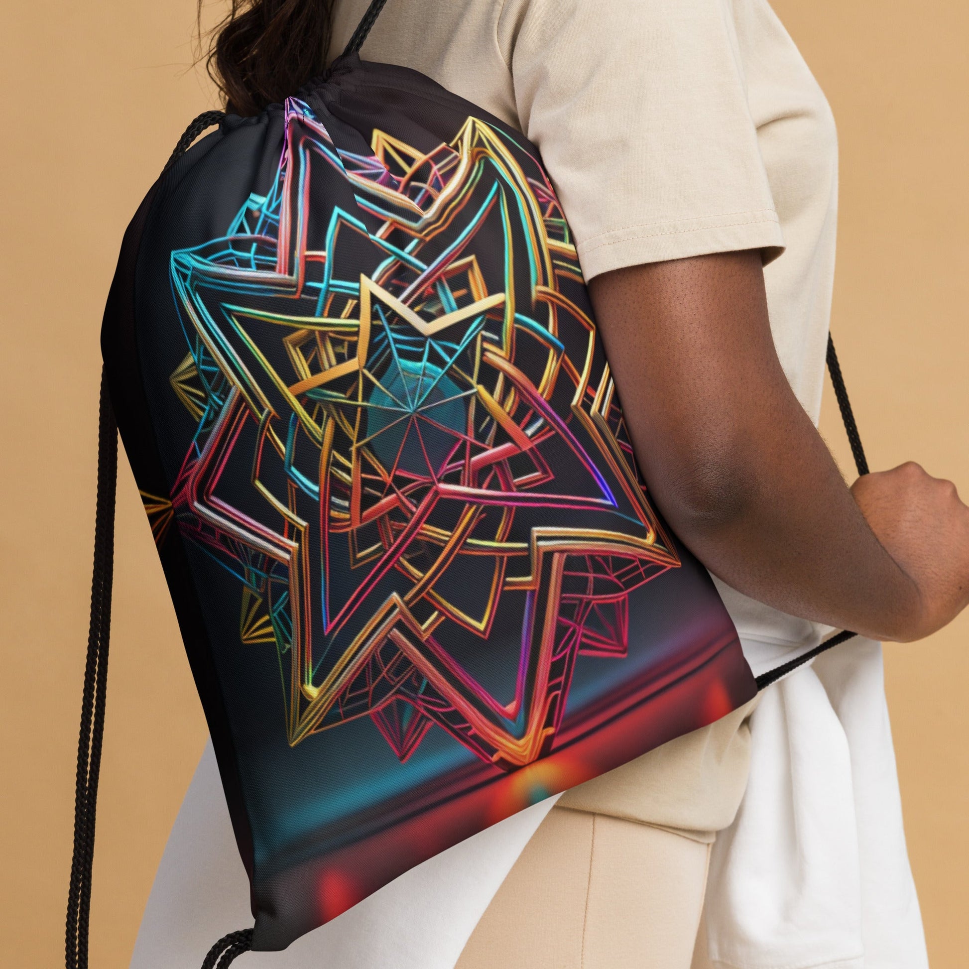 Futuristic Shine| Star of David |Drawstring Bag