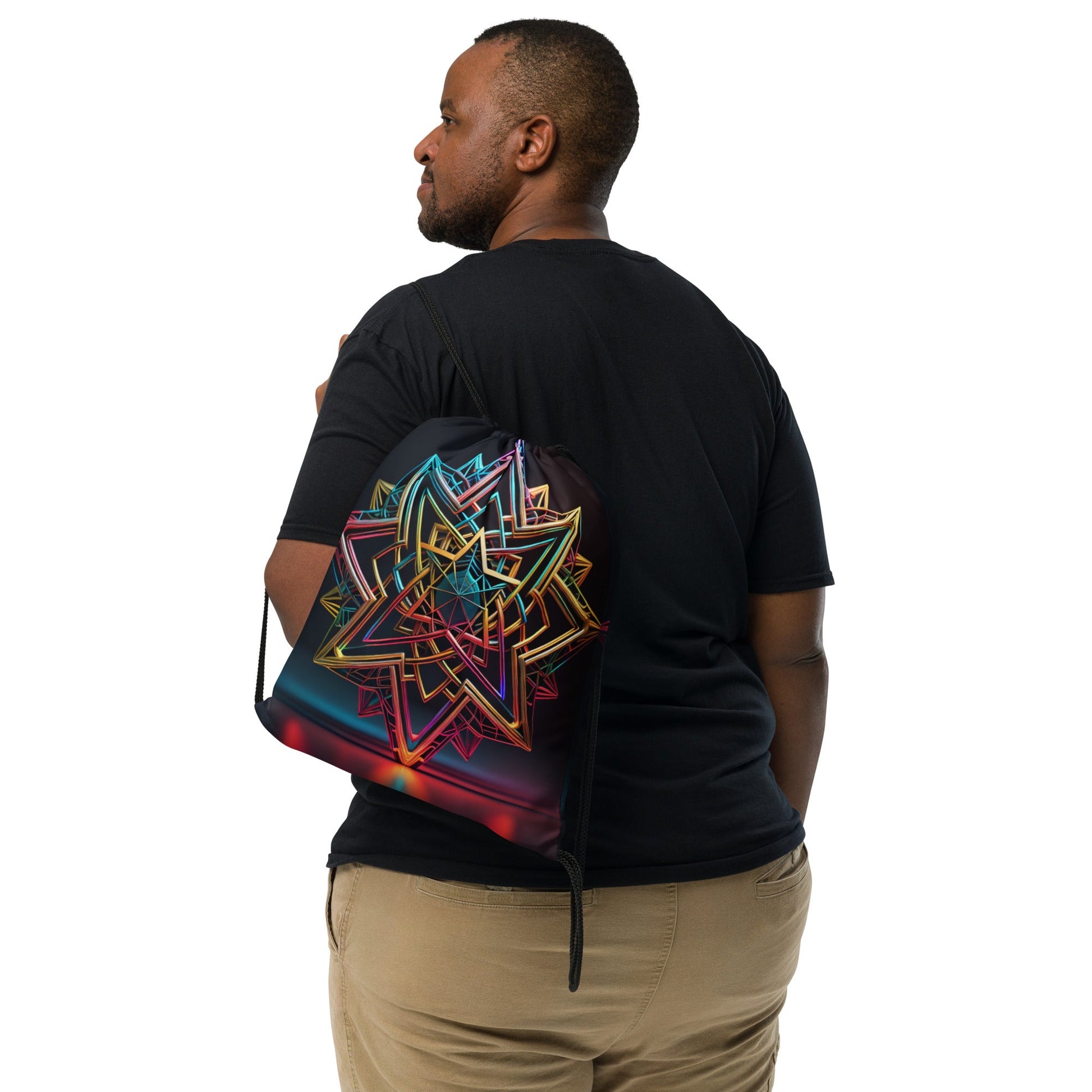Futuristic Shine| Star of David |Drawstring Bag