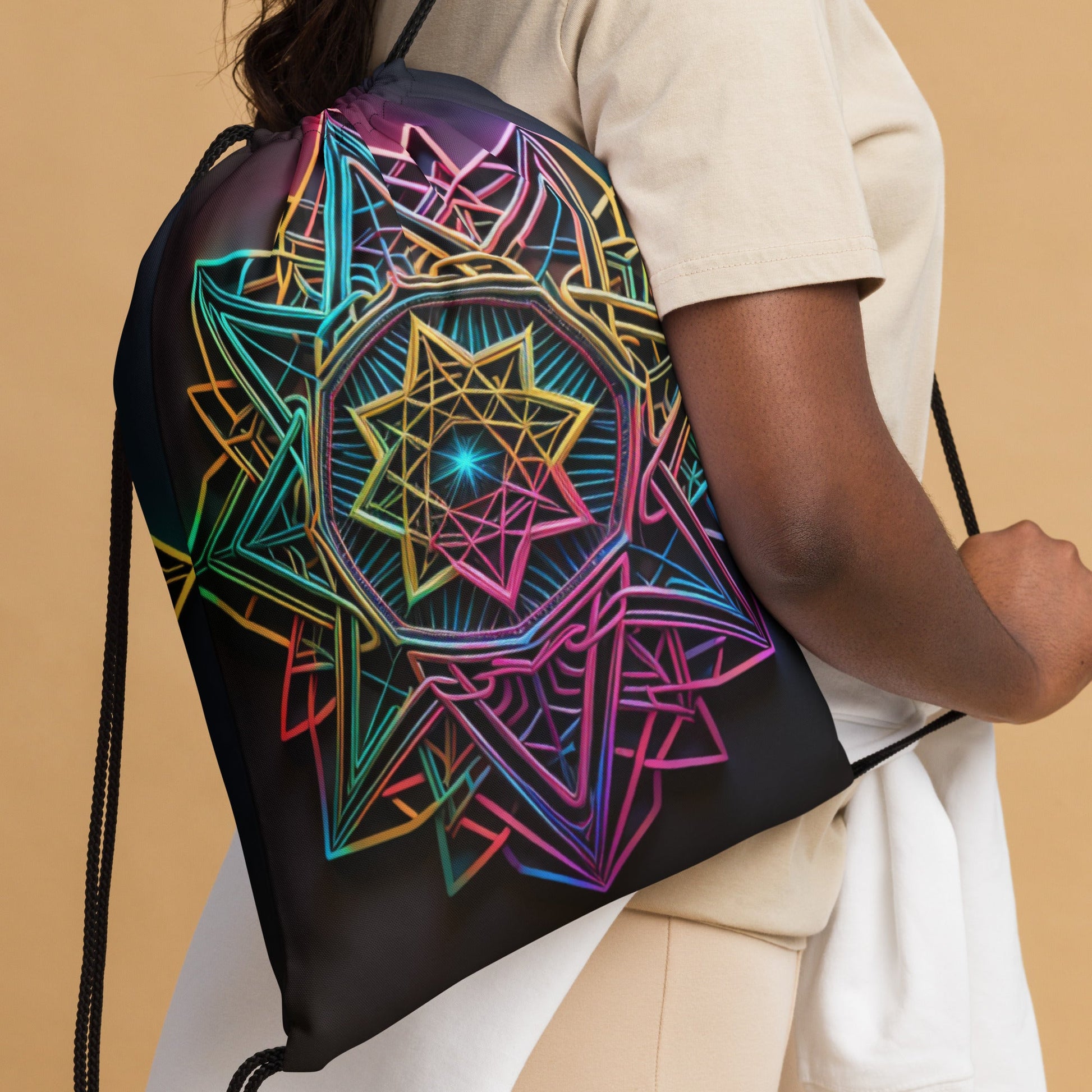 Futuristic Shine| Star of David |Drawstring Bag