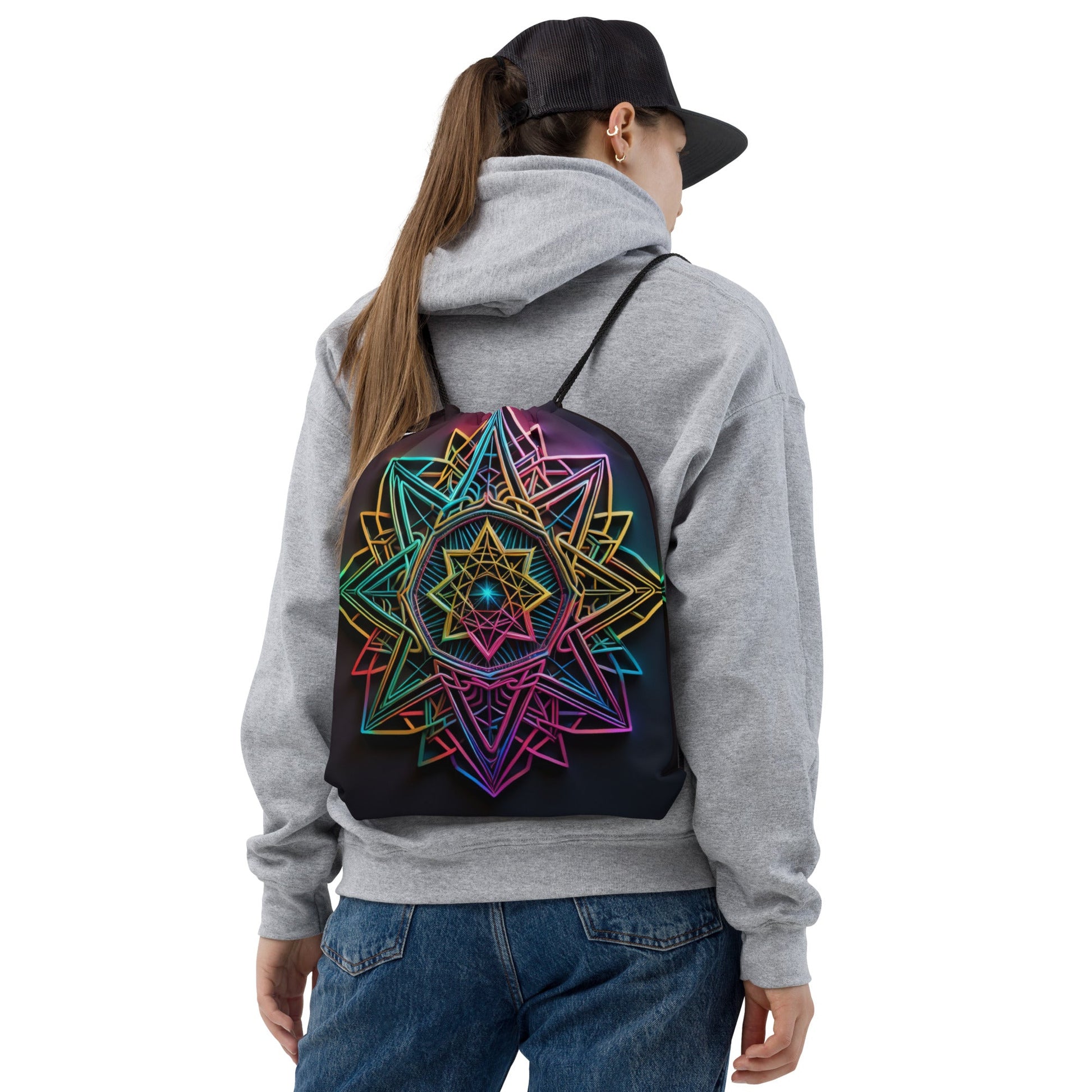 Futuristic Shine| Star of David |Drawstring Bag