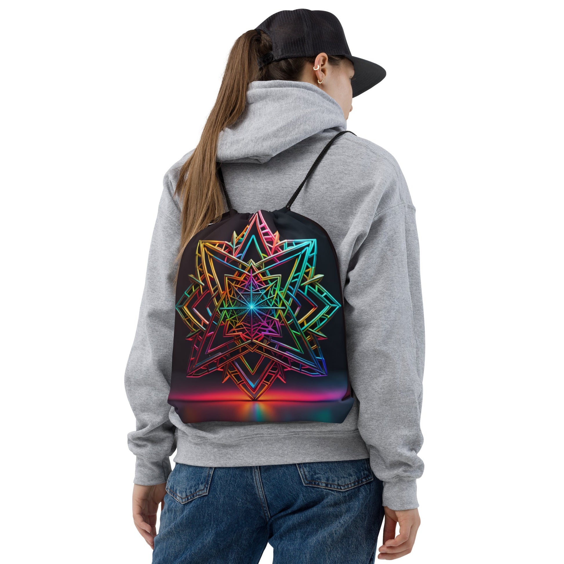 Futuristic Shine| Star of David |Drawstring Bag