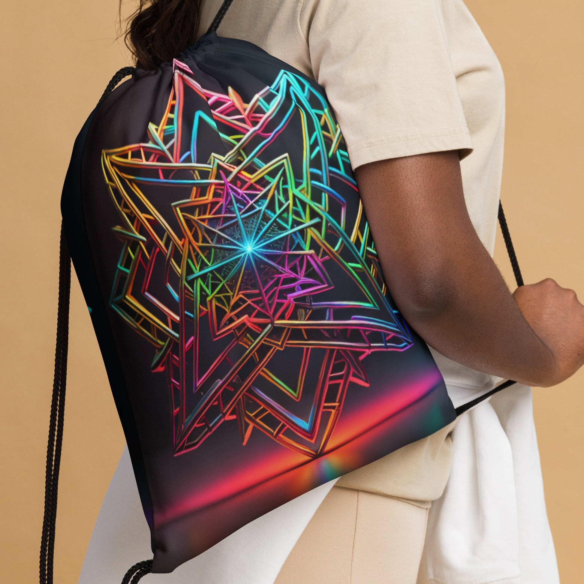 Futuristic Shine| Star of David |Drawstring Bag