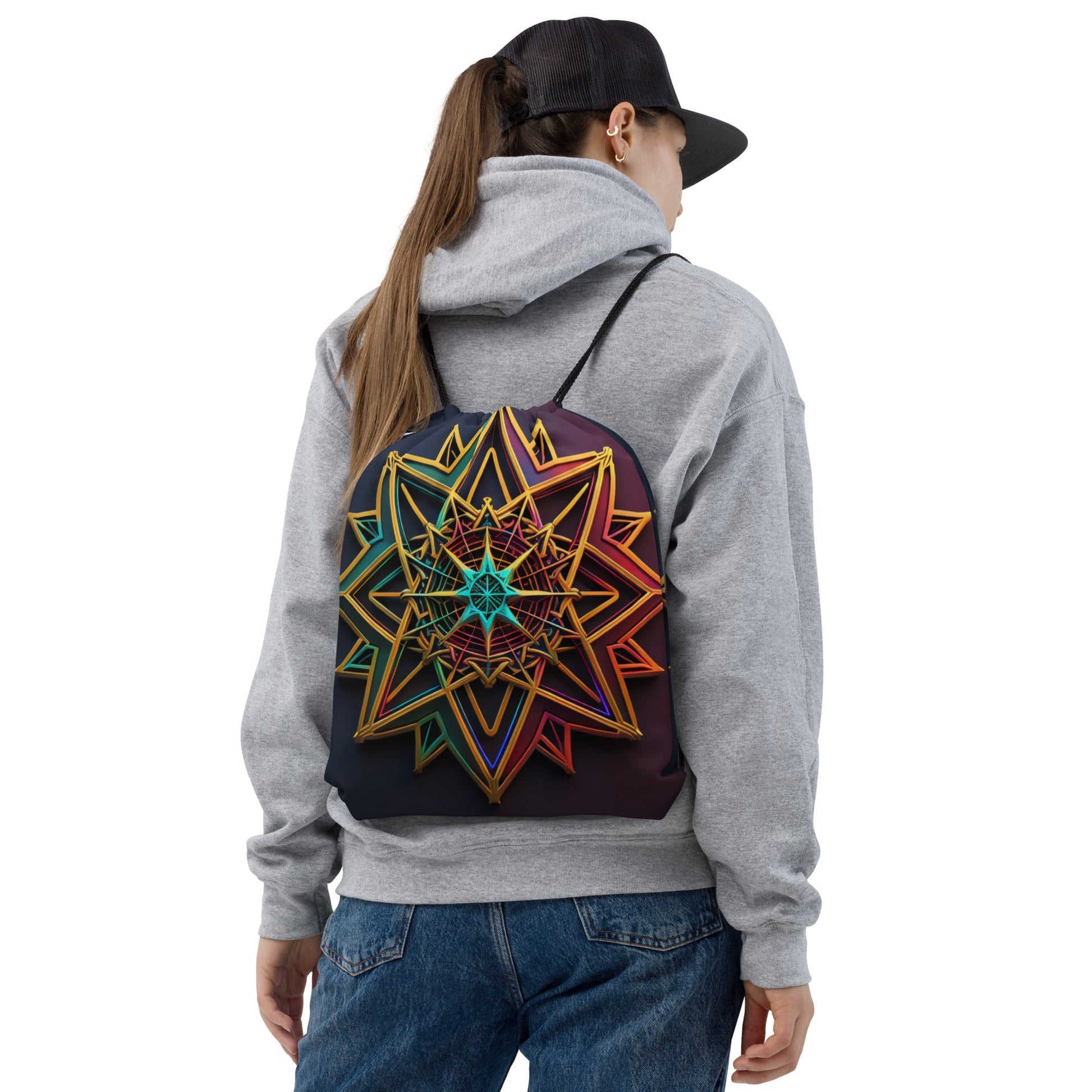 Futuristic Shine| Star of David |Drawstring Bag