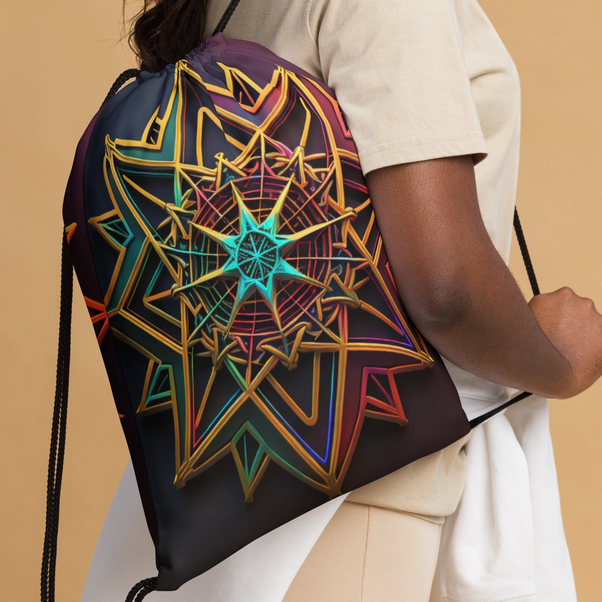 Futuristic Shine| Star of David |Drawstring Bag