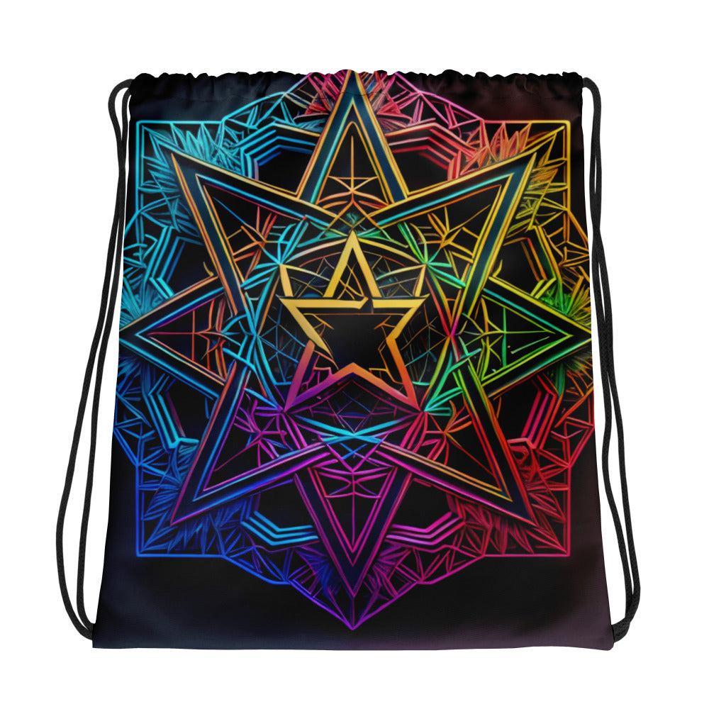 Futuristic Shine| Star of David |Drawstring Bag