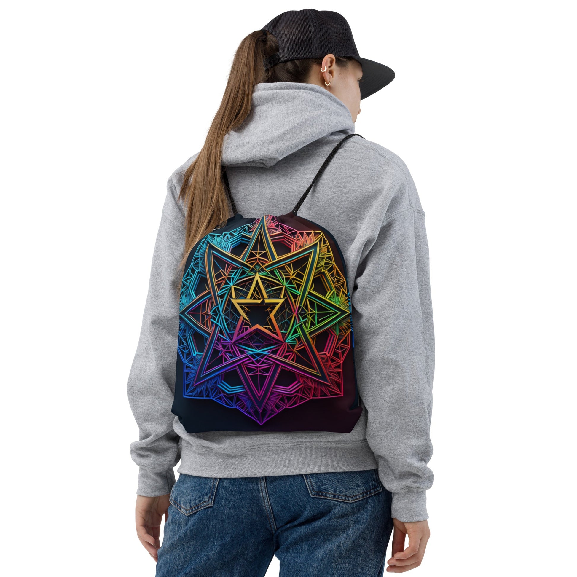 Futuristic Shine| Star of David |Drawstring Bag