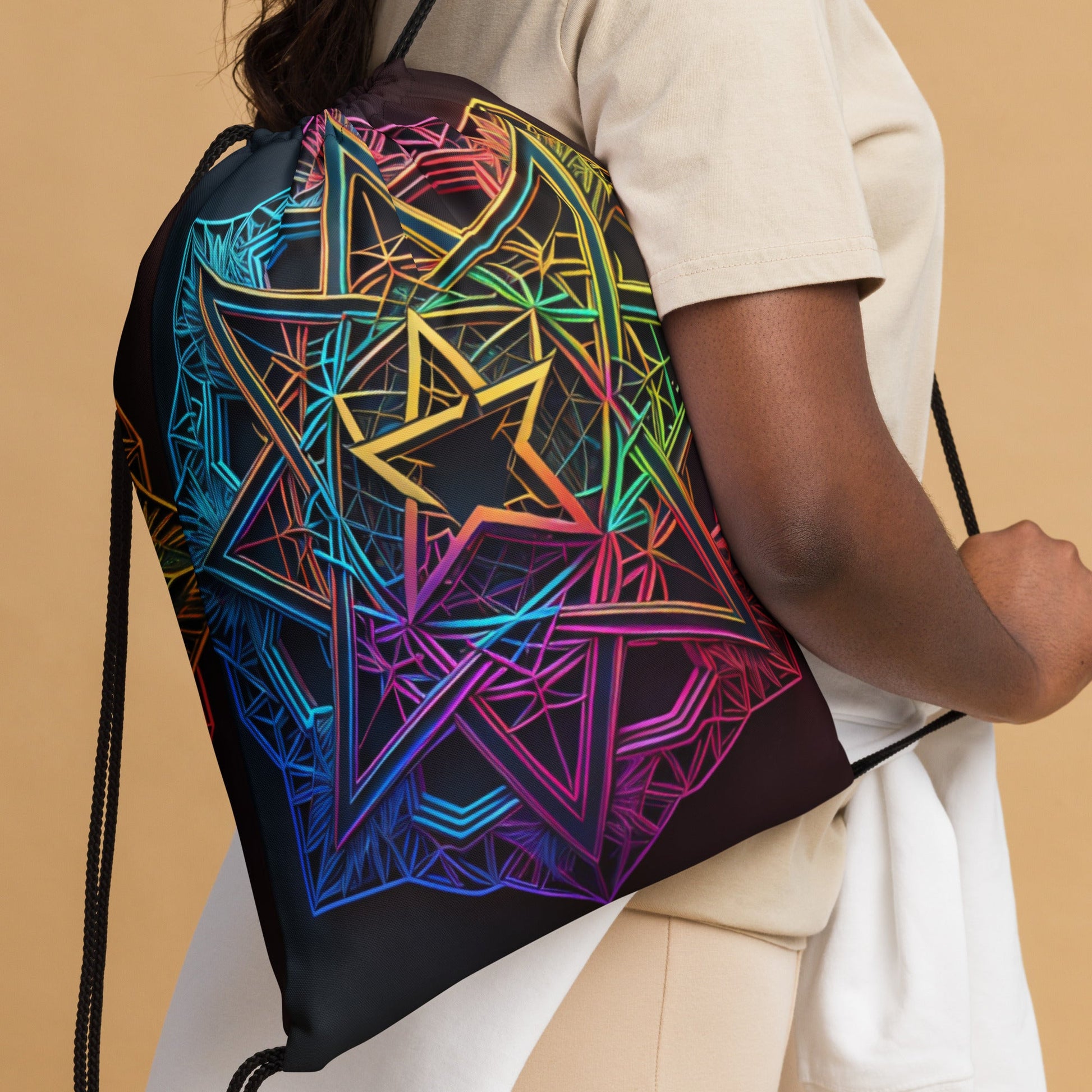 Futuristic Shine| Star of David |Drawstring Bag