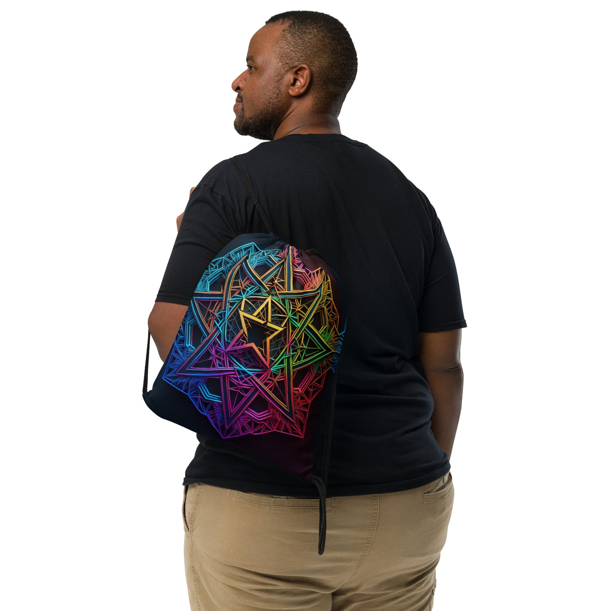Futuristic Shine| Star of David |Drawstring Bag