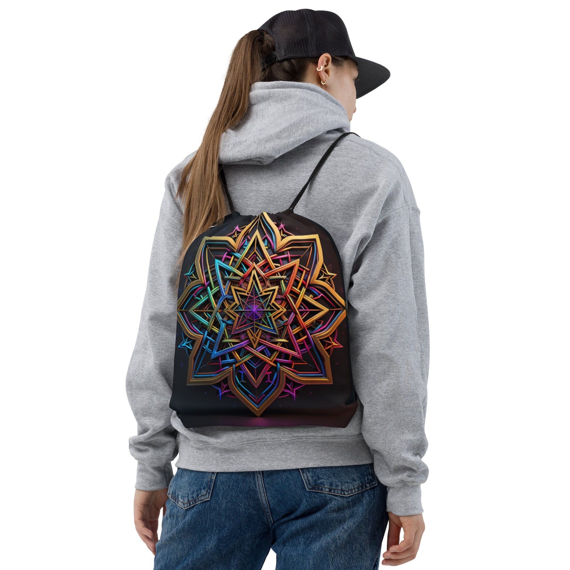 Futuristic Shine| Star of David |Drawstring Bag
