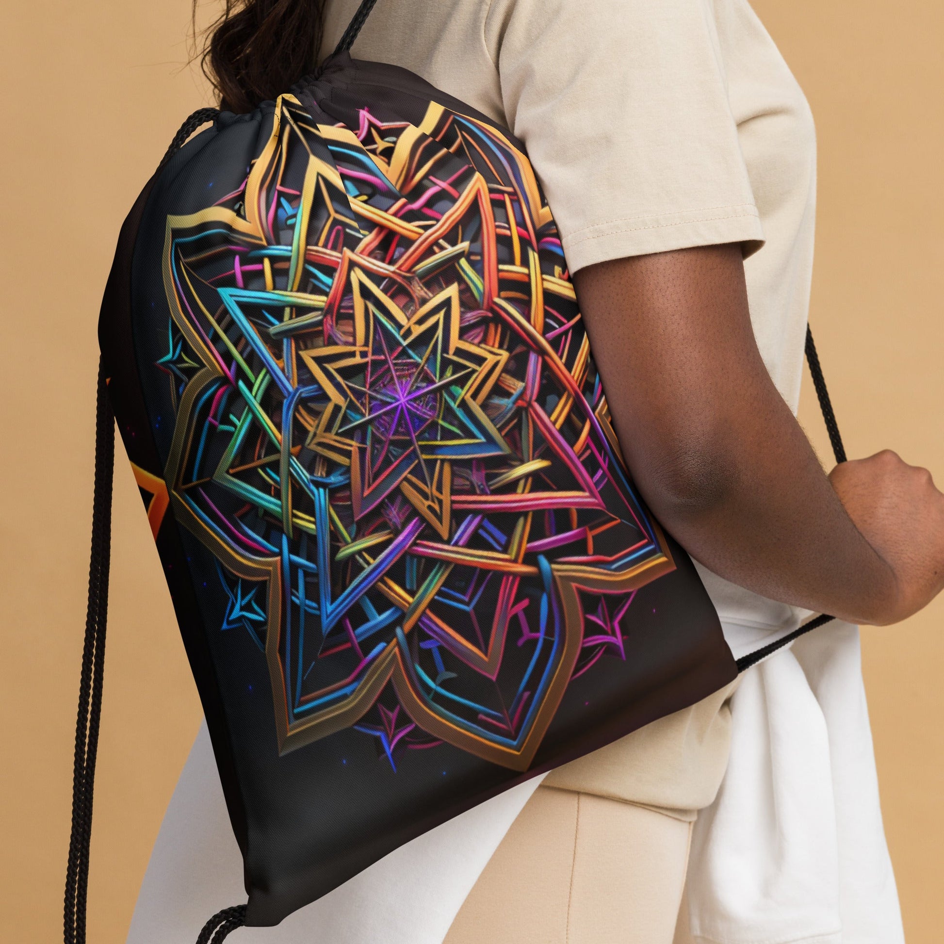 Futuristic Shine| Star of David |Drawstring Bag