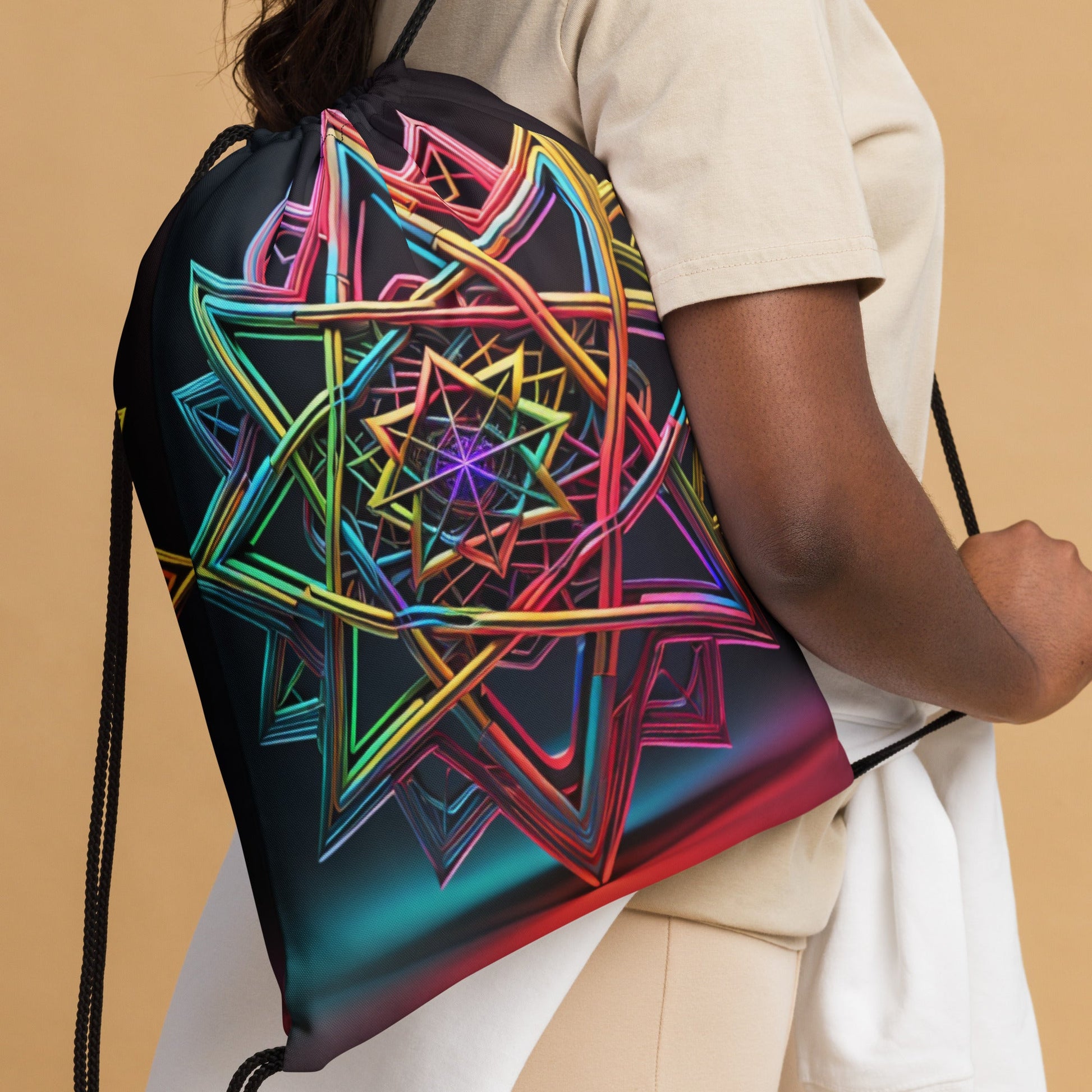 Futuristic Shine| Star of David |Drawstring Bag