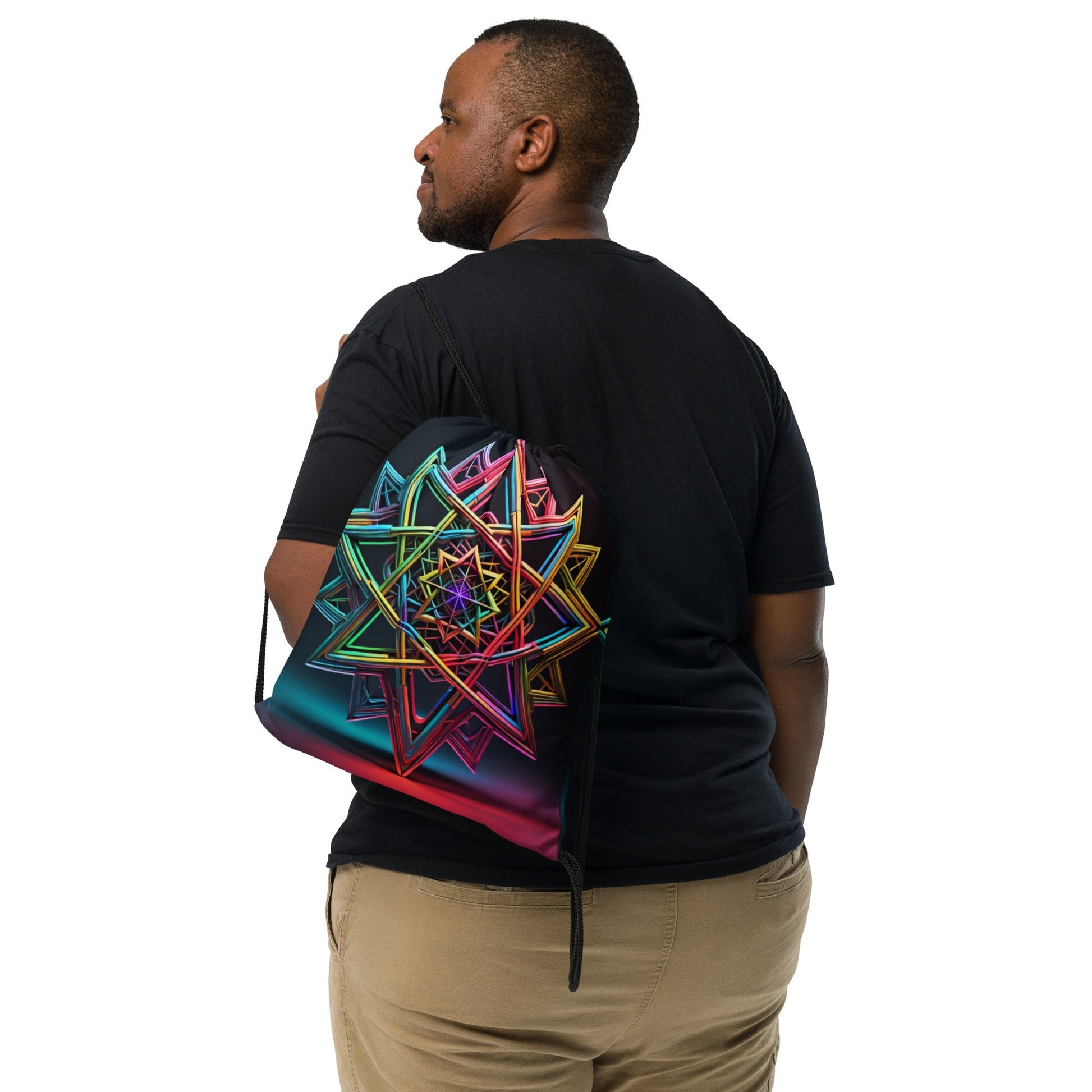 Futuristic Shine| Star of David |Drawstring Bag