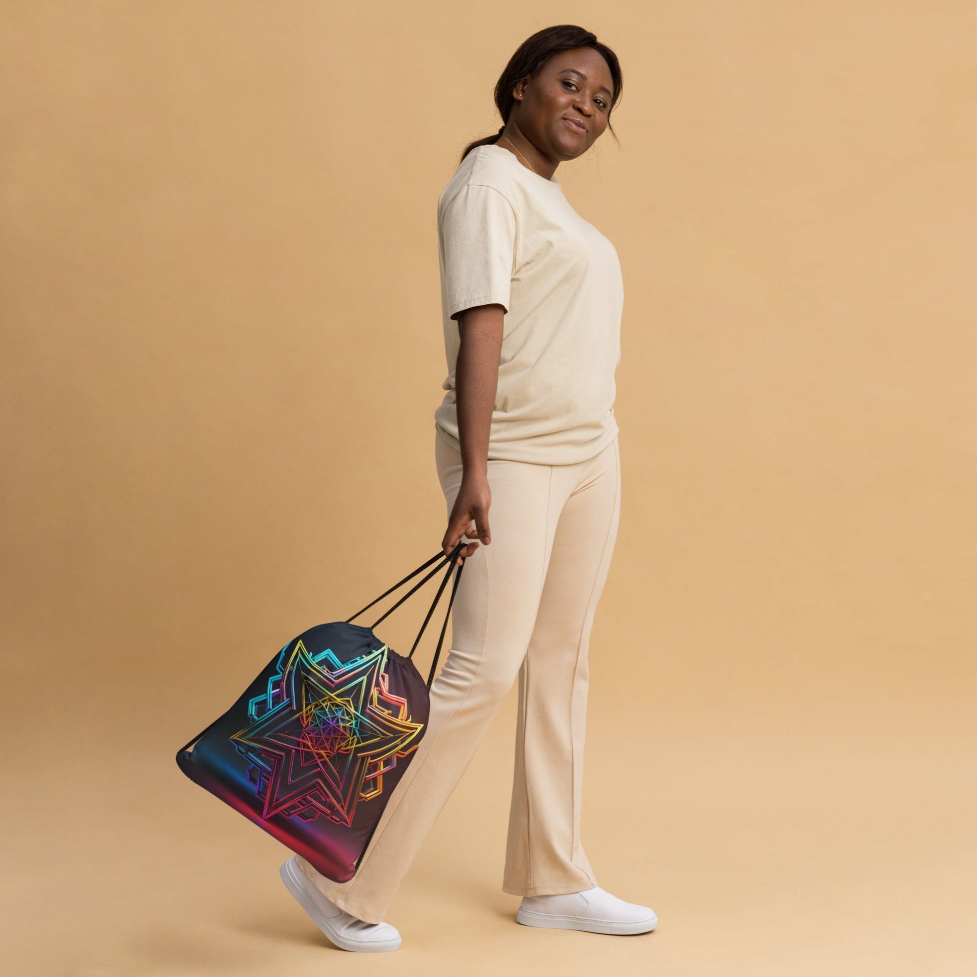 Futuristic Shine| Star of David |Drawstring Bag