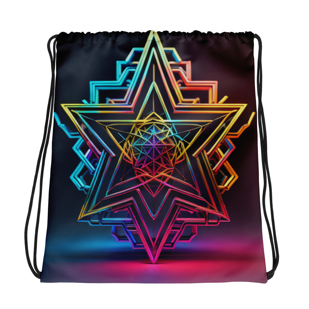 Futuristic Shine| Star of David |Drawstring Bag