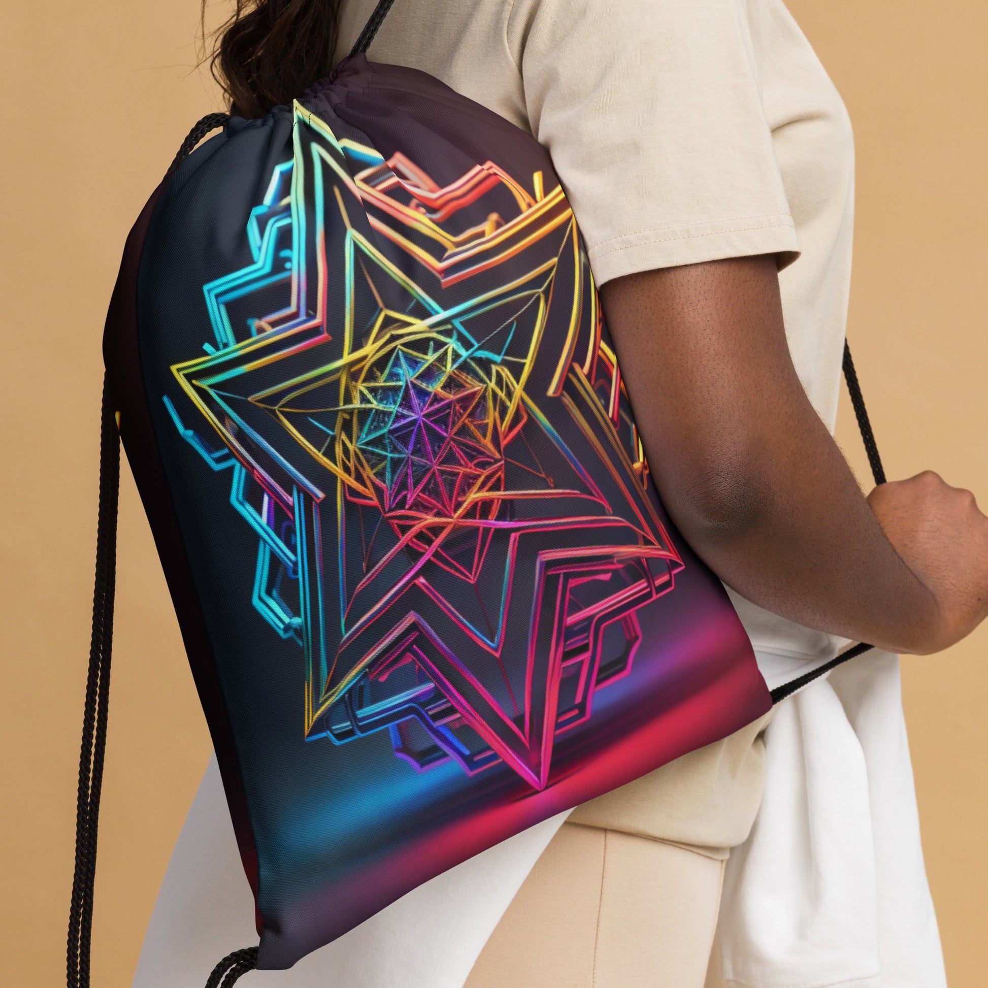 Futuristic Shine| Star of David |Drawstring Bag