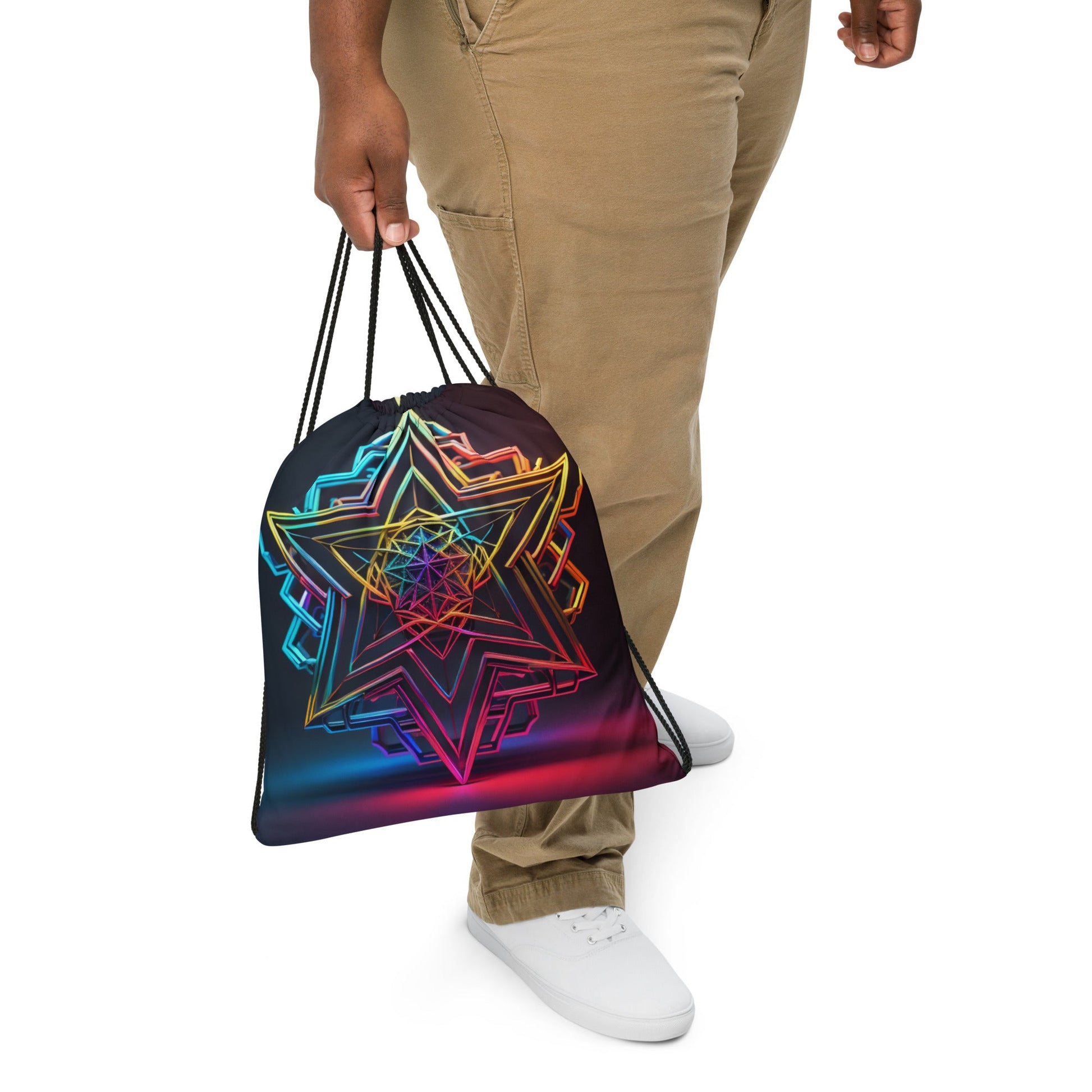 Futuristic Shine| Star of David |Drawstring Bag