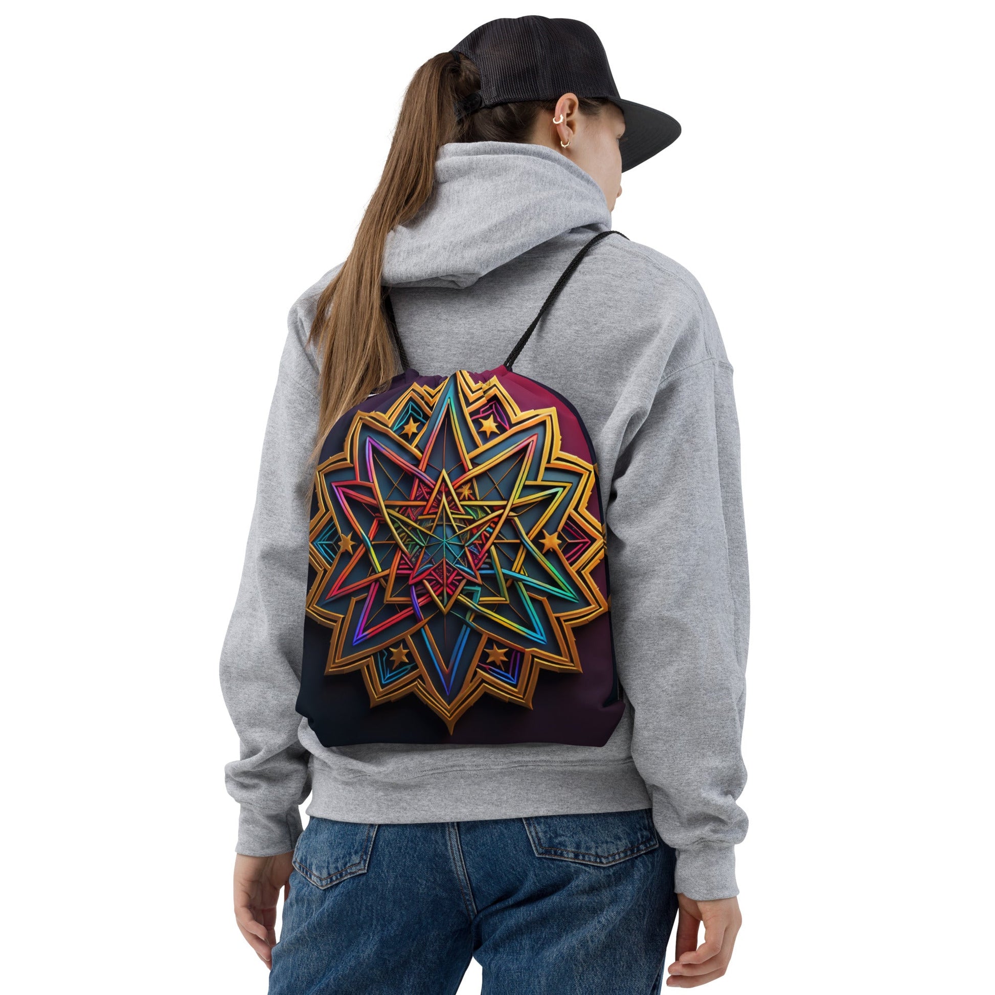 Futuristic Shine| Star of David |Drawstring Bag