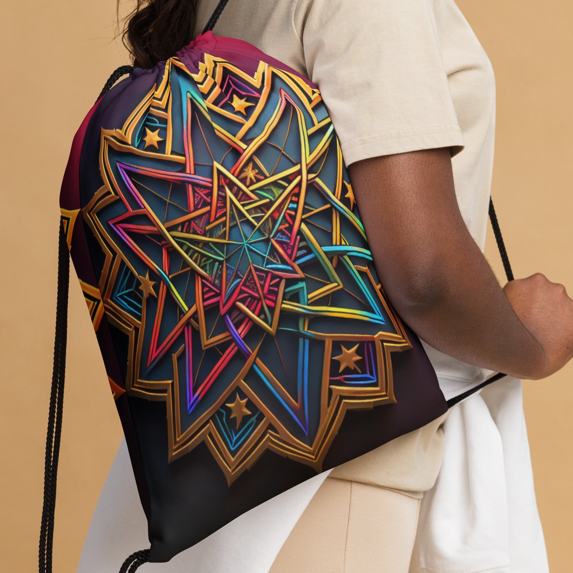 Futuristic Shine| Star of David |Drawstring Bag