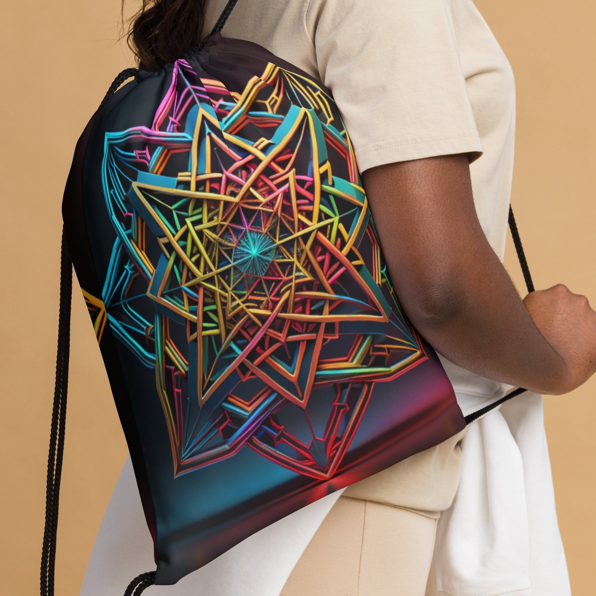 Futuristic Shine| Star of David |Drawstring Bag