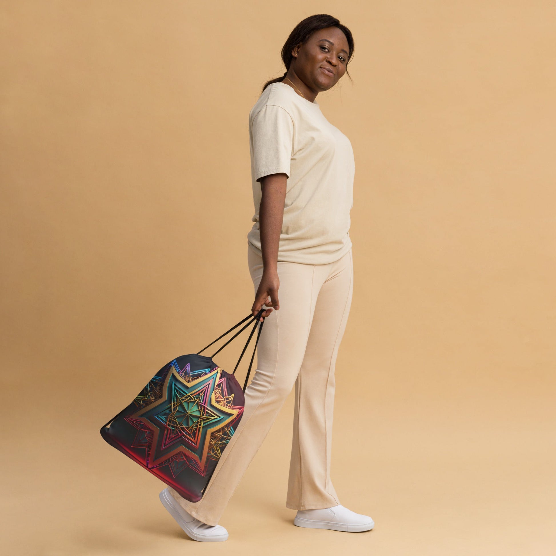 Futuristic Shine| Star of David |Drawstring Bag