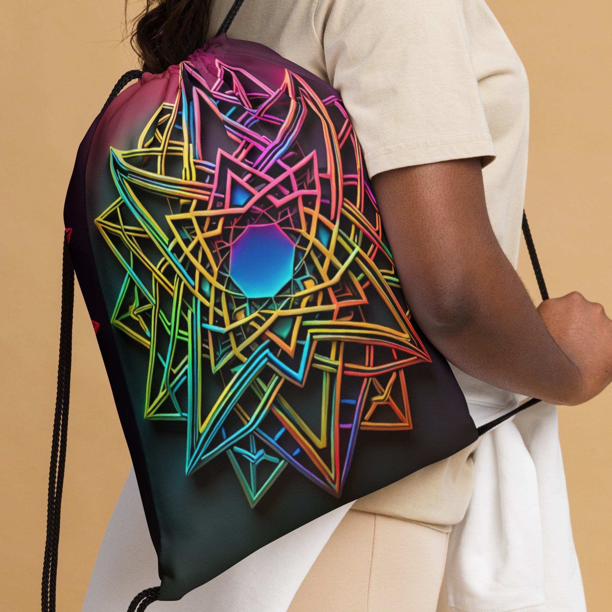 Futuristic Shine| Star of David |Drawstring Bag