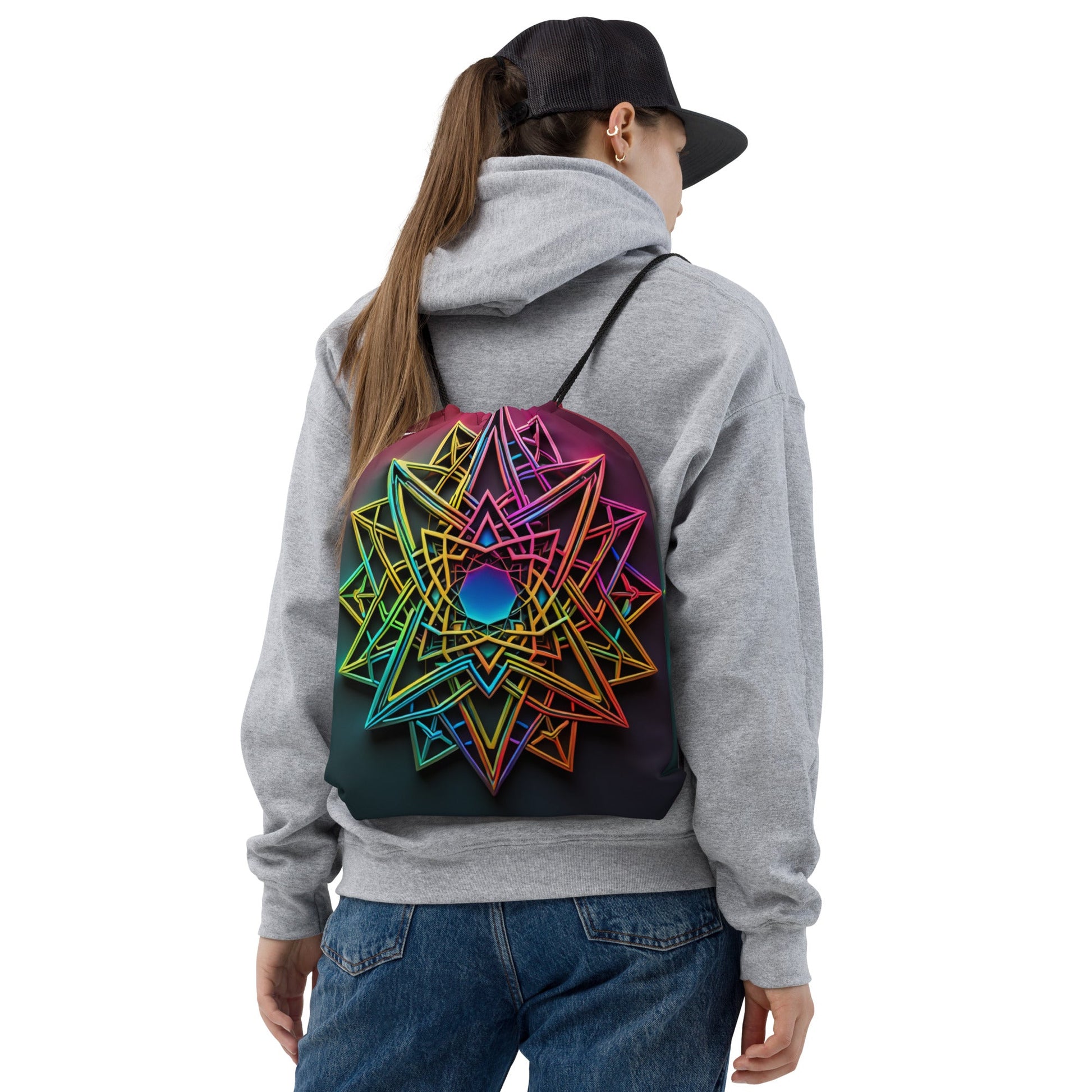 Futuristic Shine| Star of David |Drawstring Bag