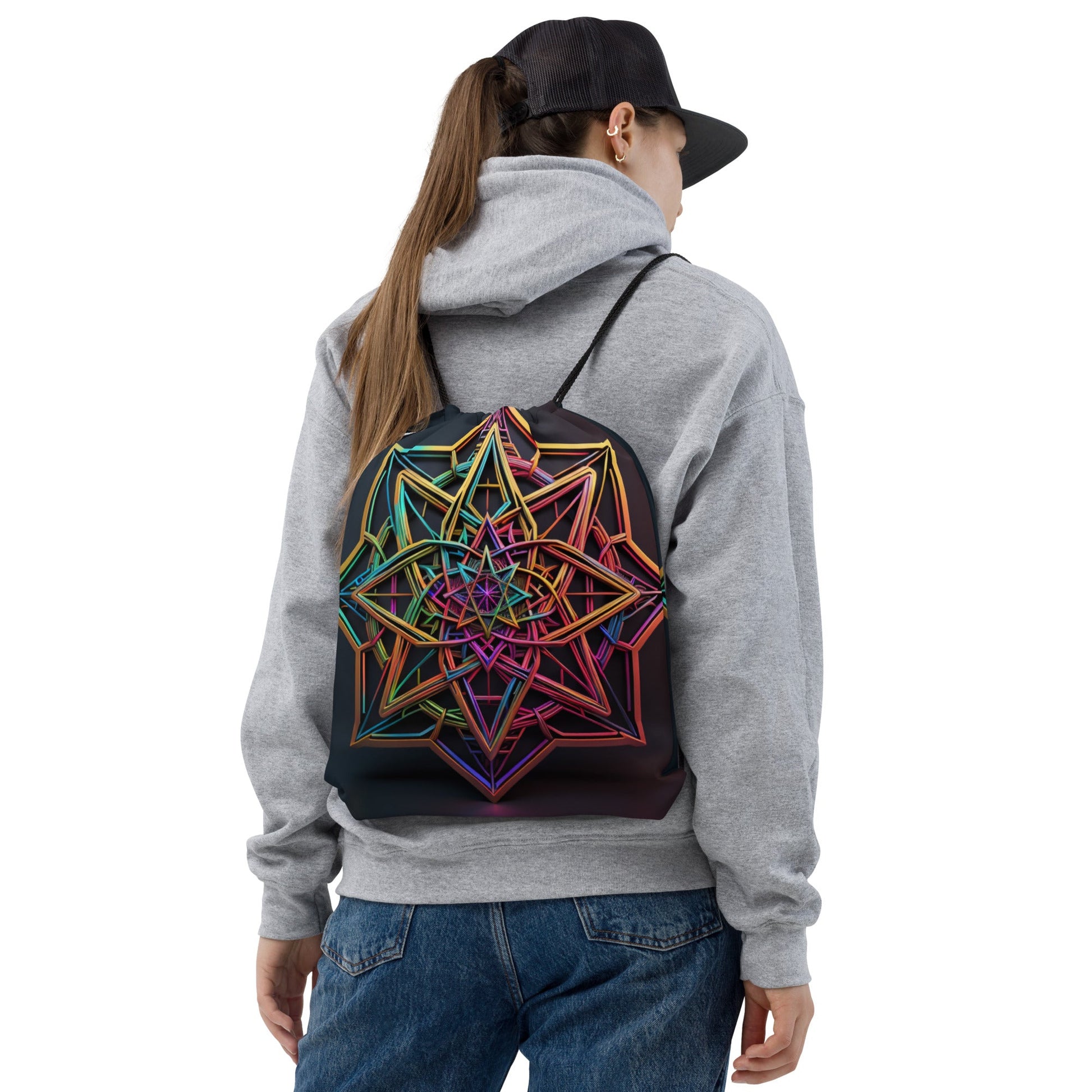 Futuristic Shine| Star of David |Drawstring Bag