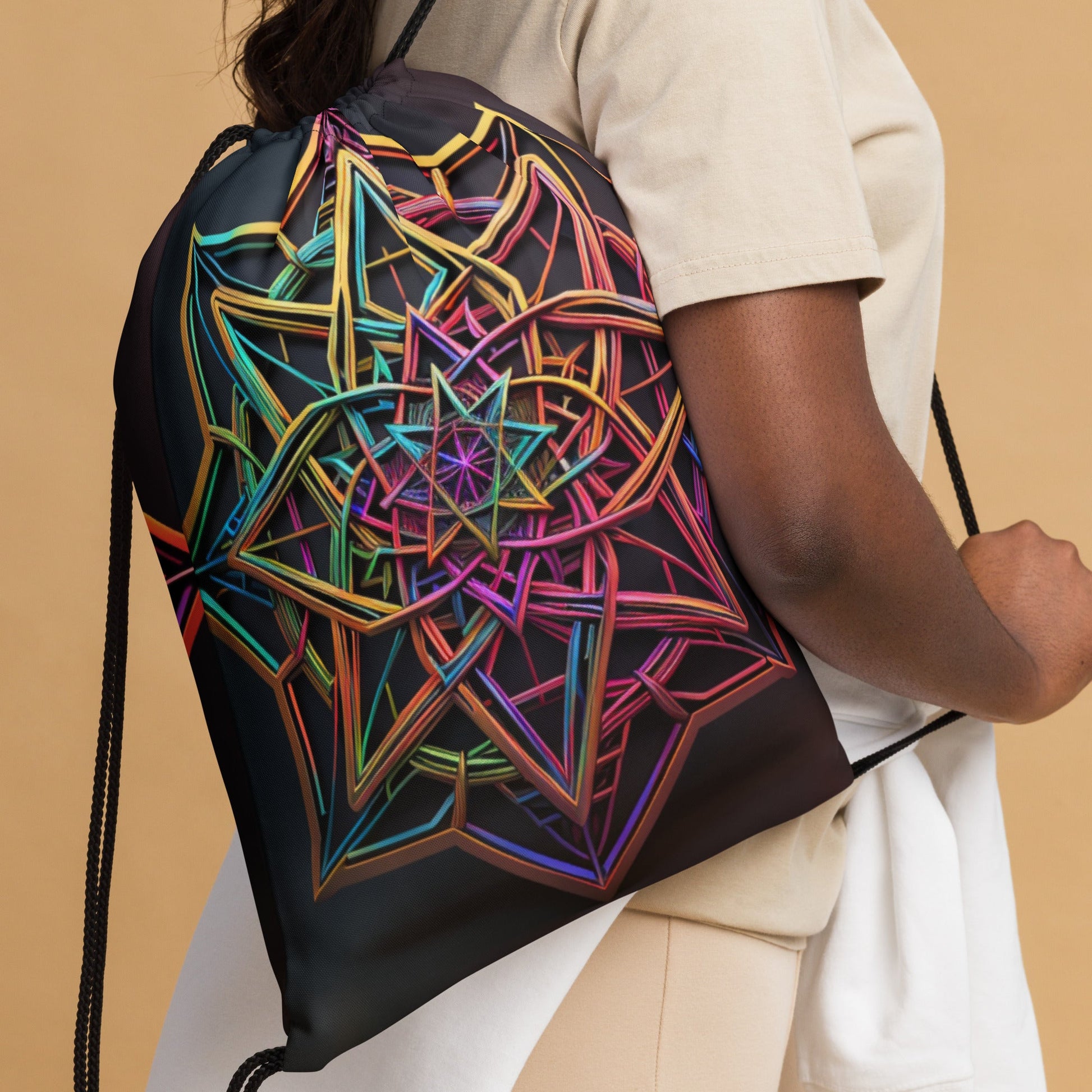 Futuristic Shine| Star of David |Drawstring Bag