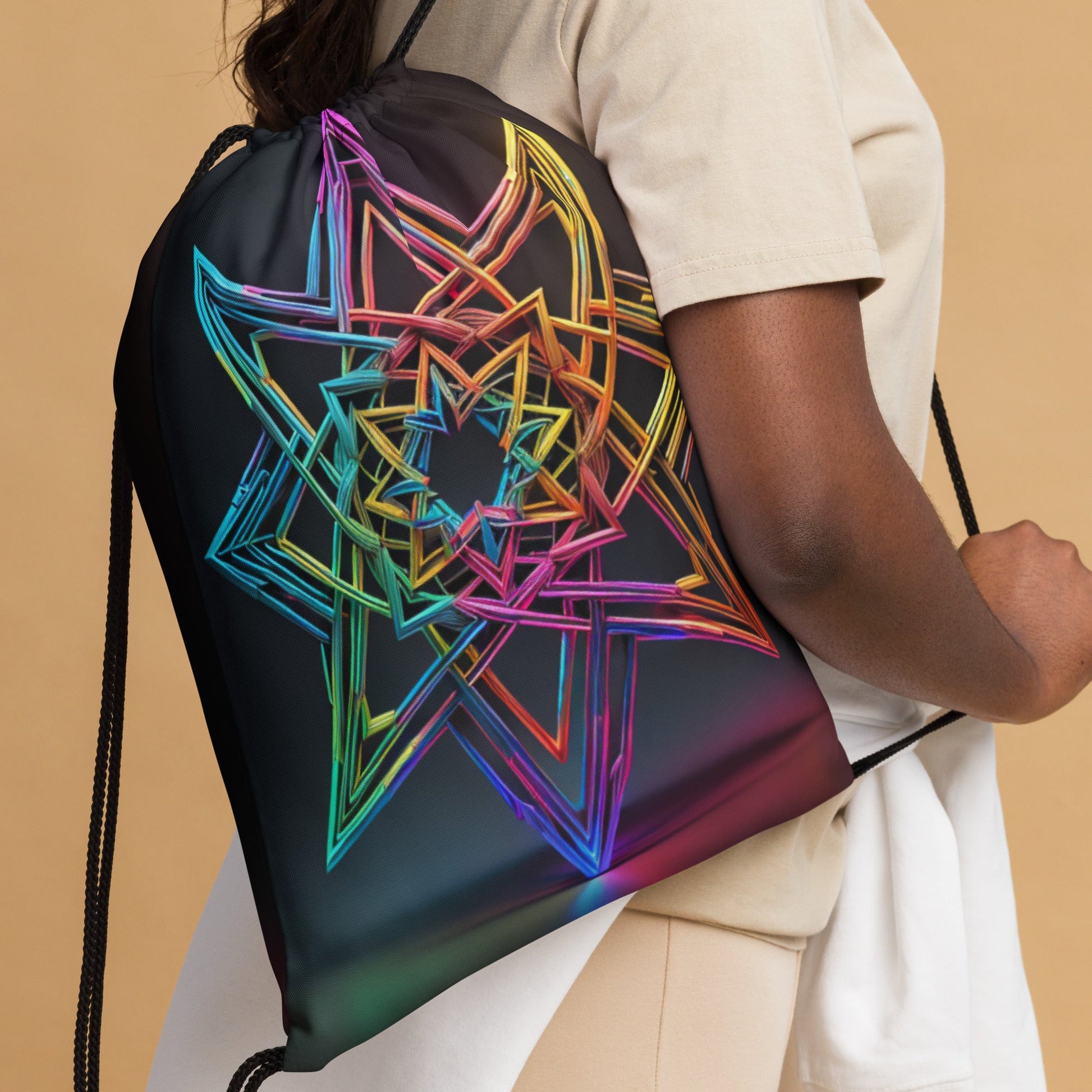 Futuristic Shine| Star of David |Drawstring Bag