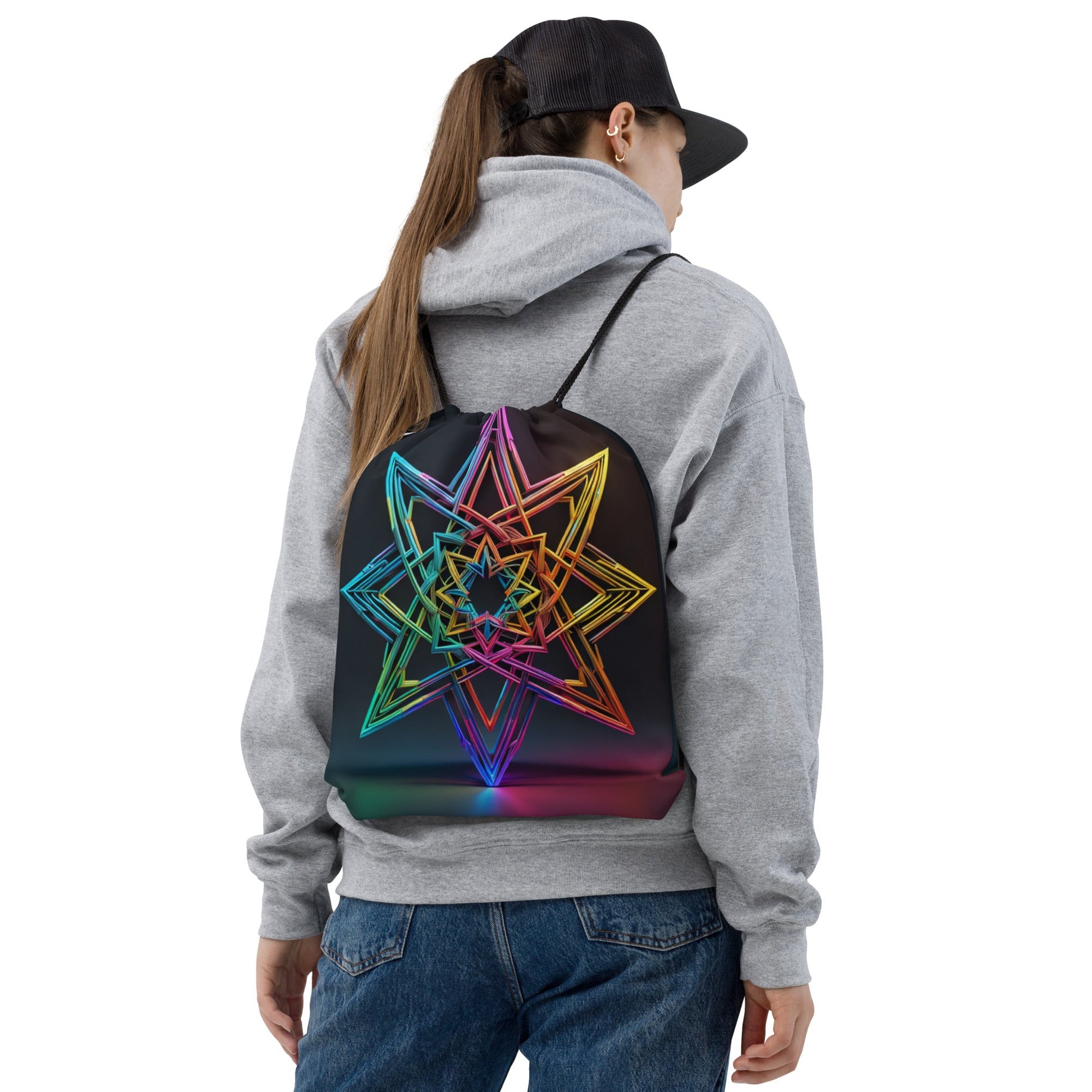 Futuristic Shine| Star of David |Drawstring Bag