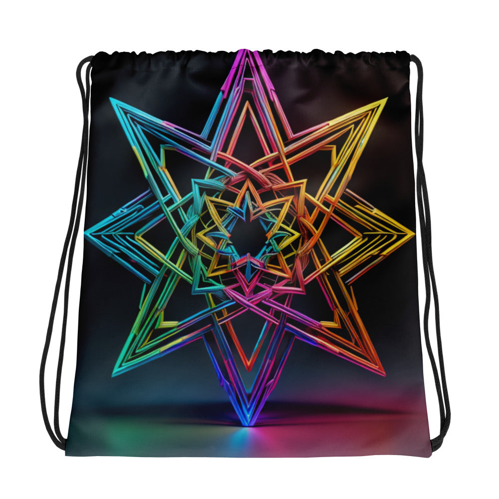 Futuristic Shine| Star of David |Drawstring Bag