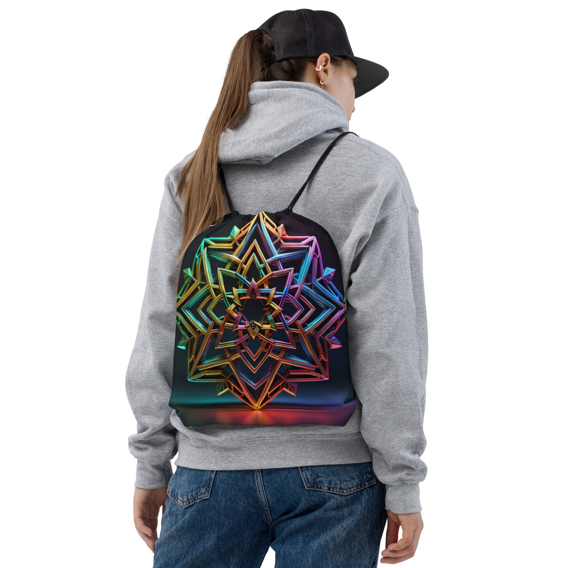 Futuristic Shine| Star of David |Drawstring Bag