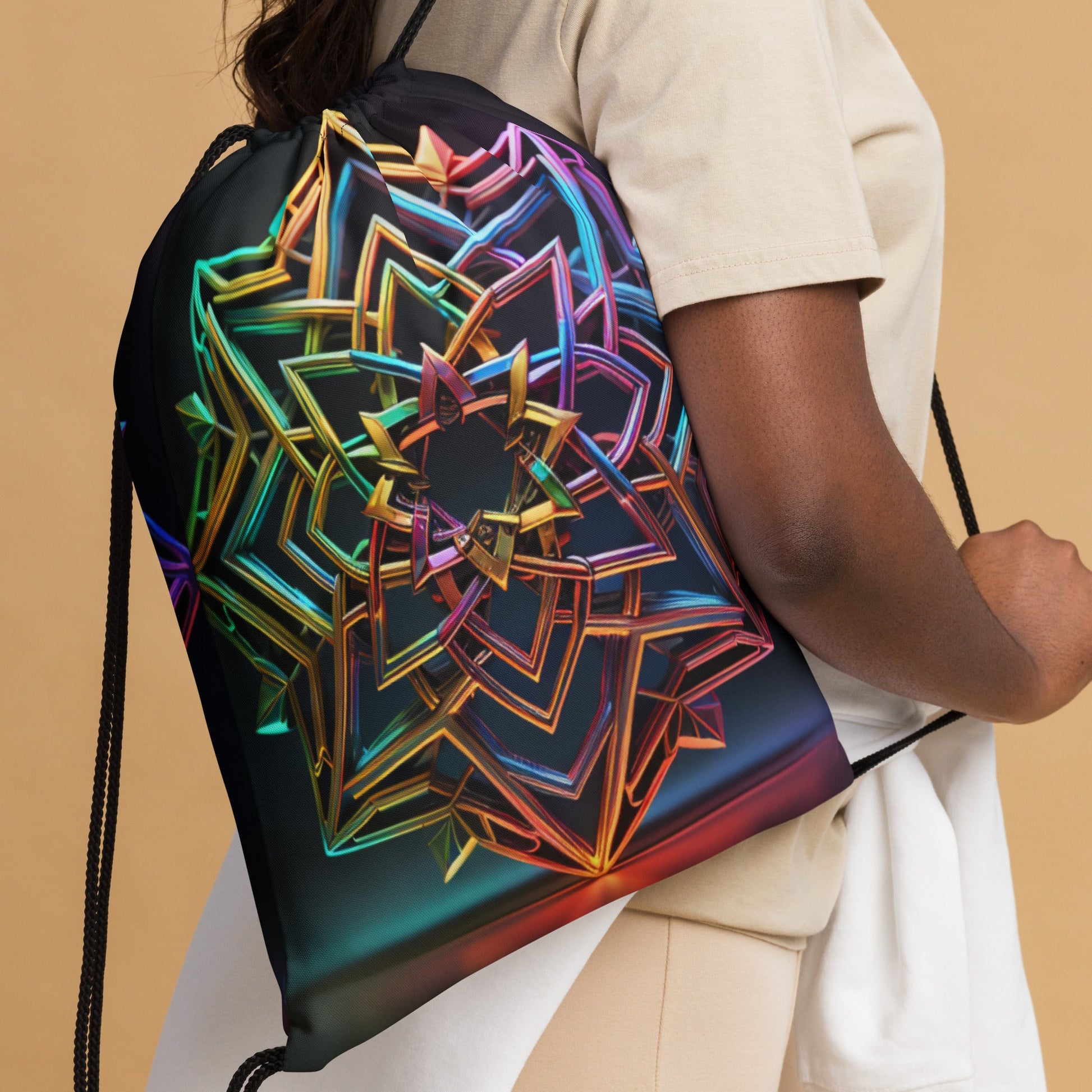 Futuristic Shine| Star of David |Drawstring Bag