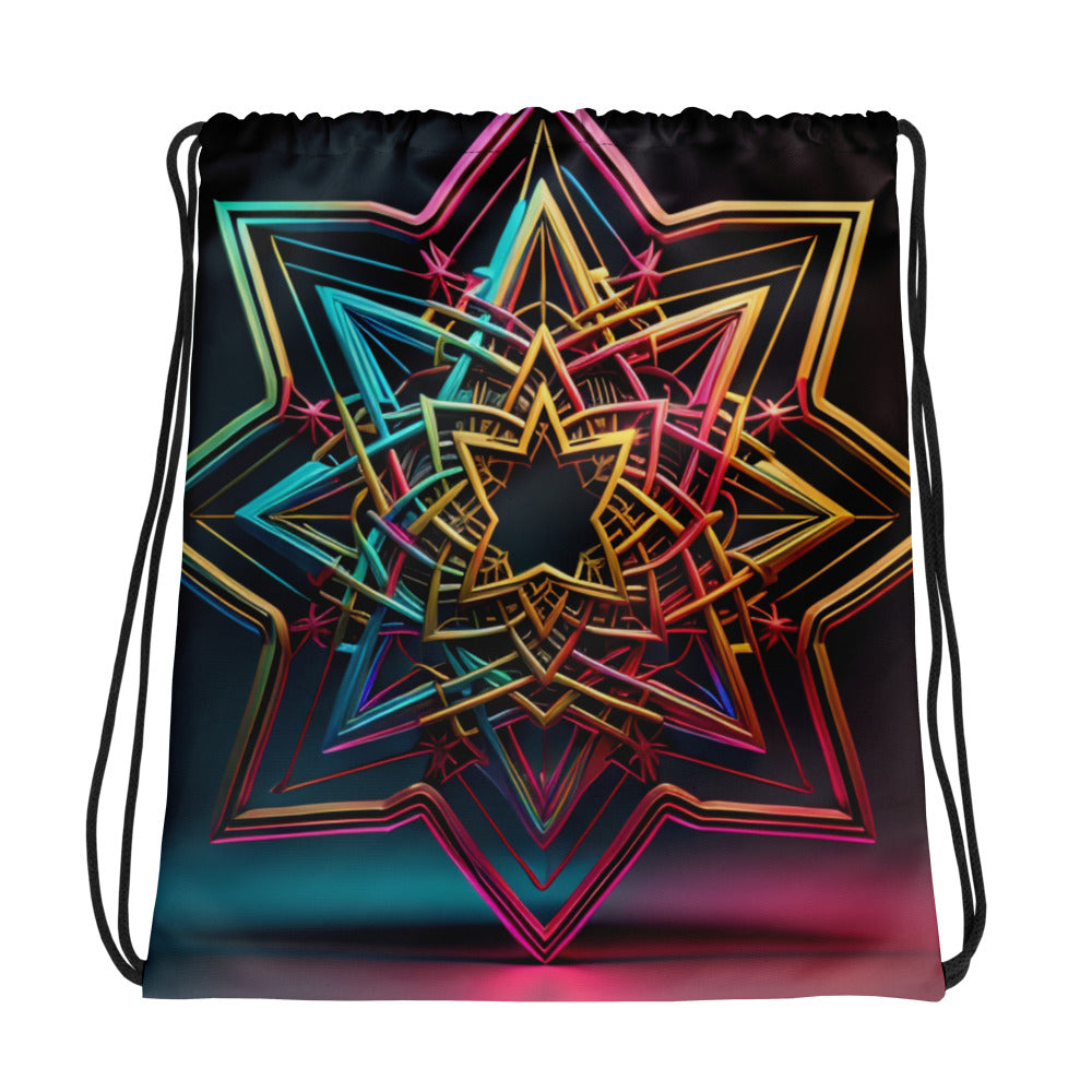 Futuristic Shine| Star of David |Drawstring Bag