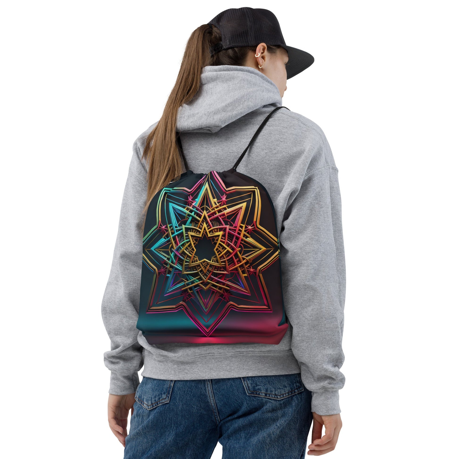 Futuristic Shine| Star of David |Drawstring Bag