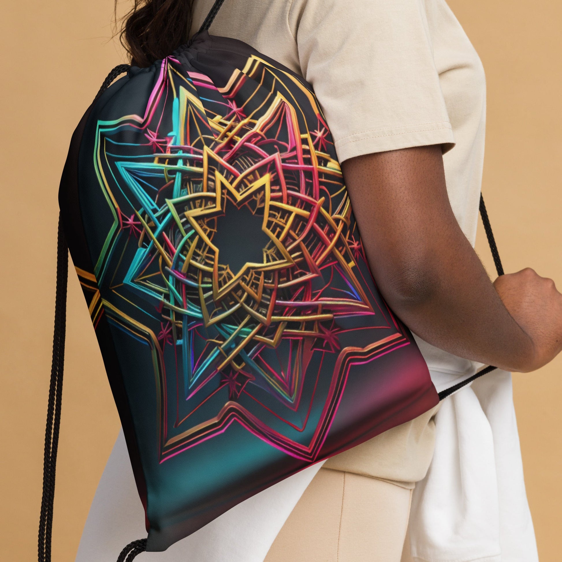 Futuristic Shine| Star of David |Drawstring Bag