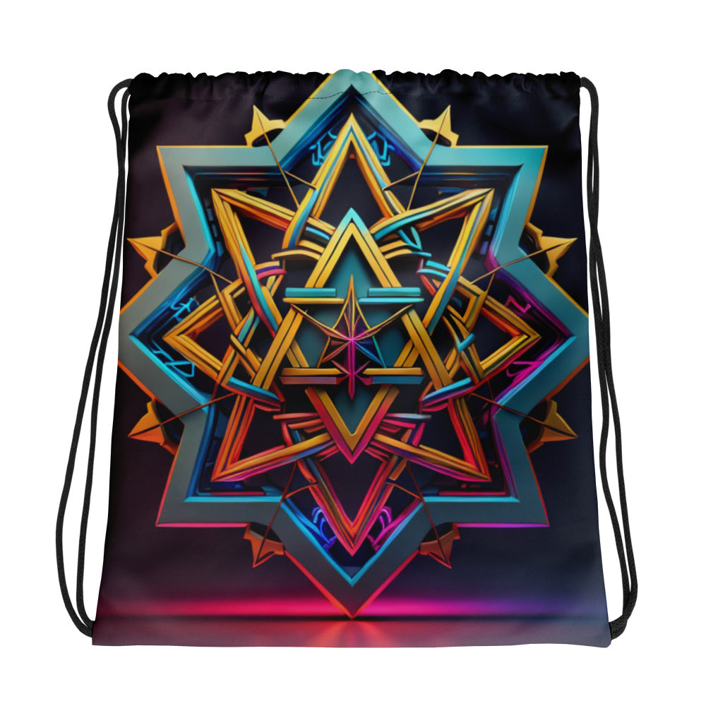 Futuristic Shine| Star of David |Drawstring Bag