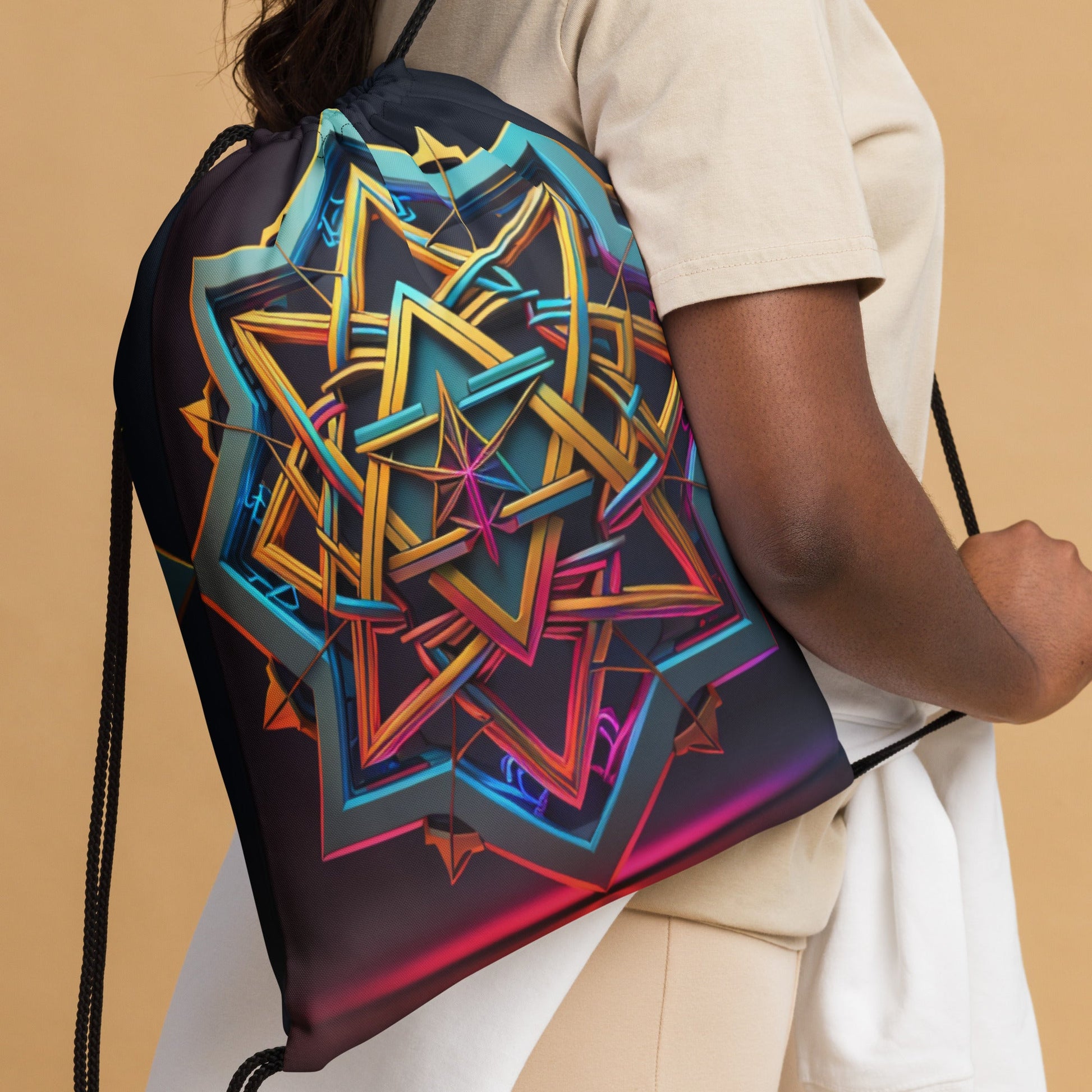 Futuristic Shine| Star of David |Drawstring Bag