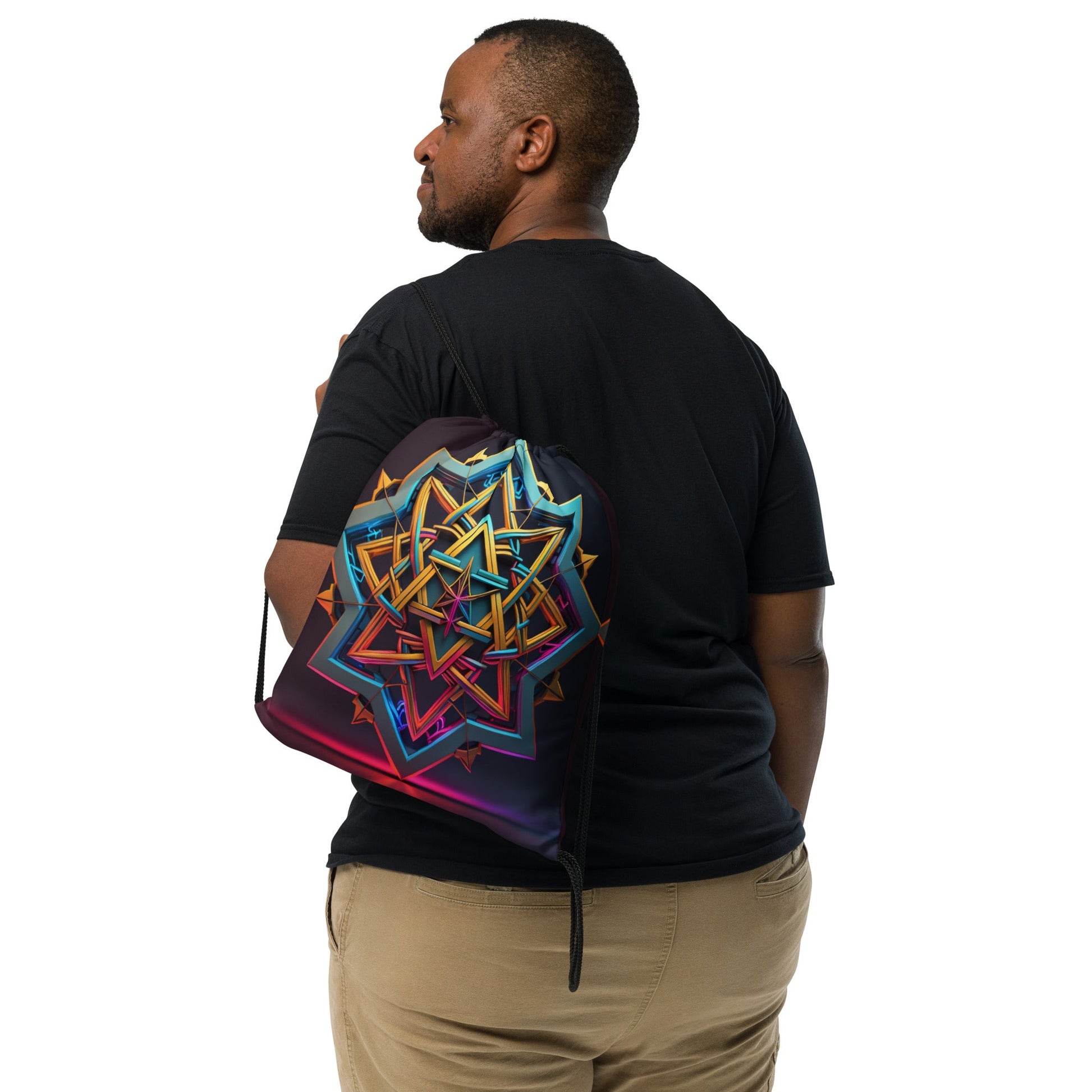 Futuristic Shine| Star of David |Drawstring Bag