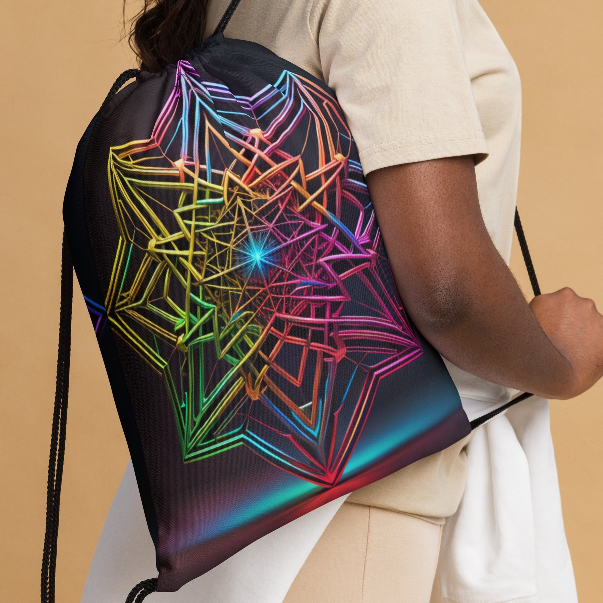 Futuristic Shine| Star of David |Drawstring Bag