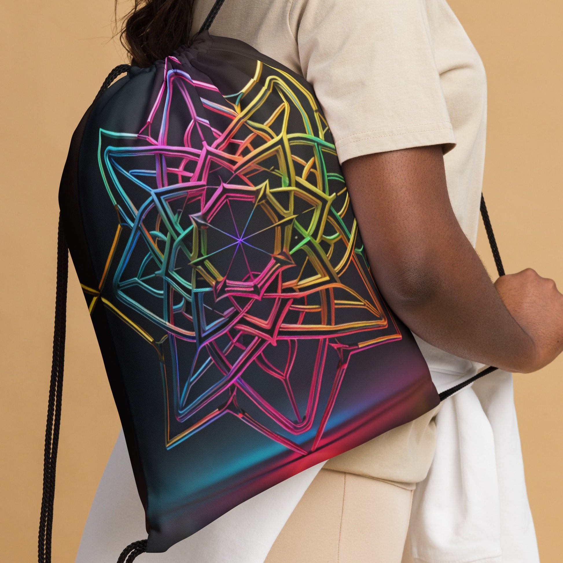 Futuristic Shine| Star of David |Drawstring Bag