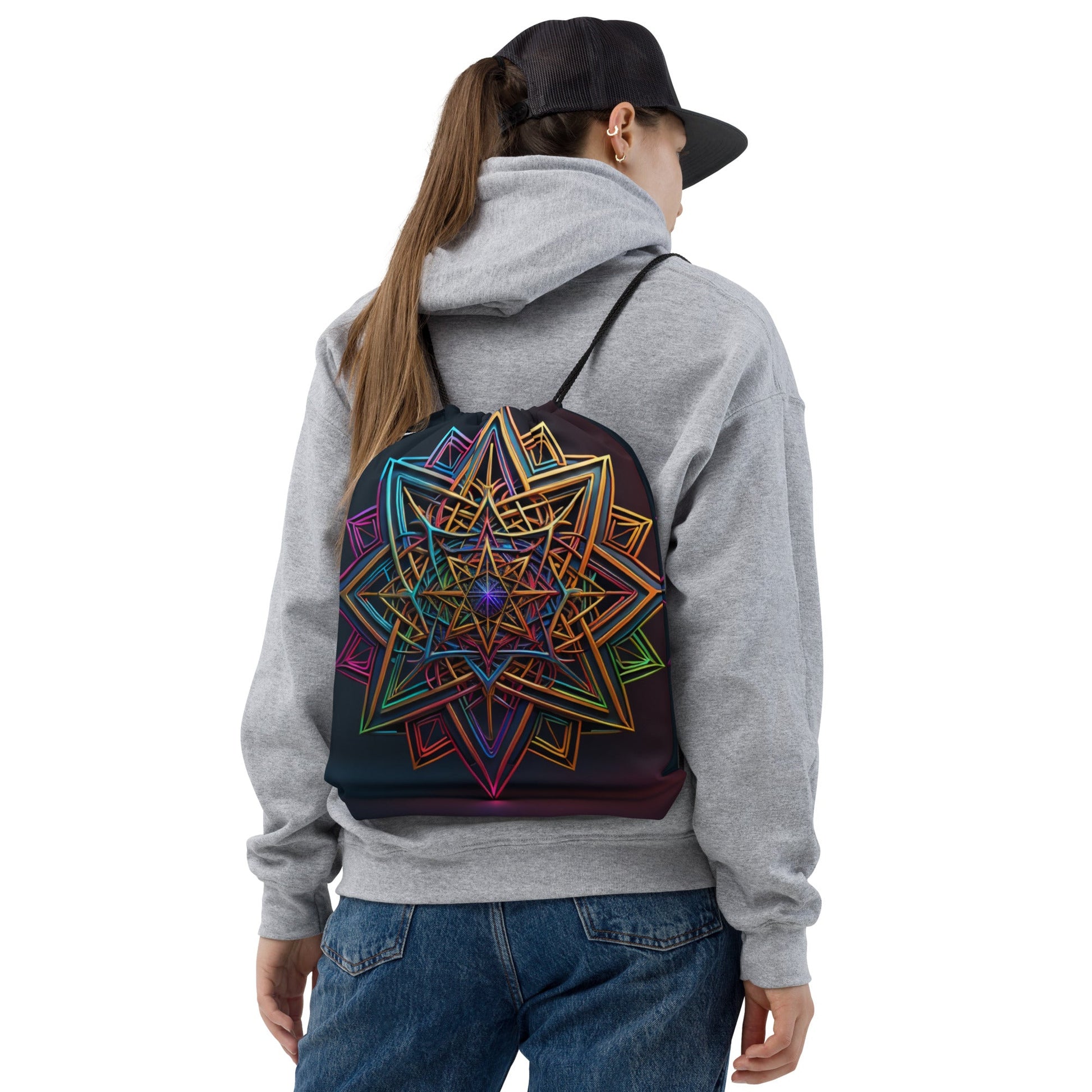 Futuristic Shine| Star of David |Drawstring Bag