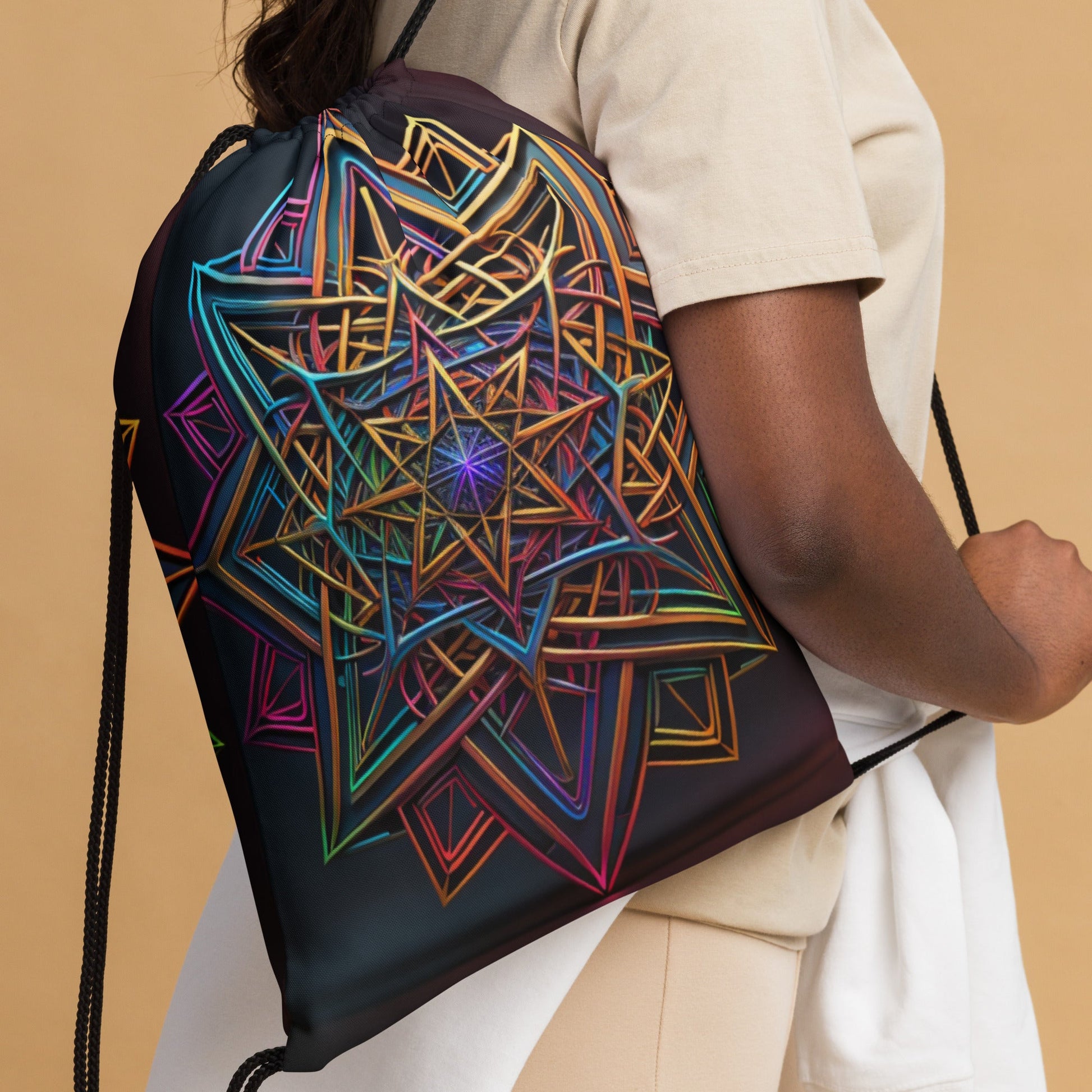 Futuristic Shine| Star of David |Drawstring Bag
