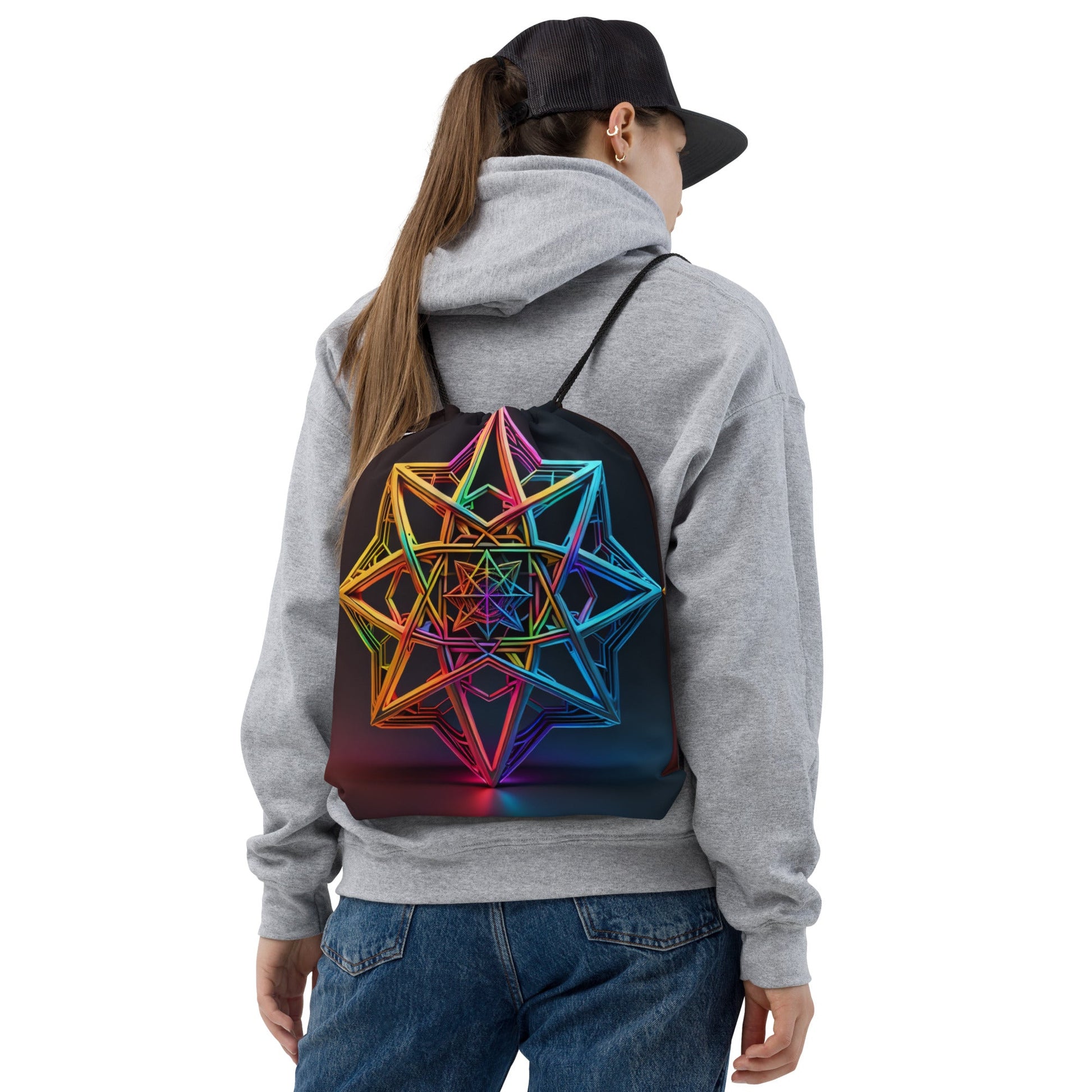 Futuristic Shine| Star of David |Drawstring Bag