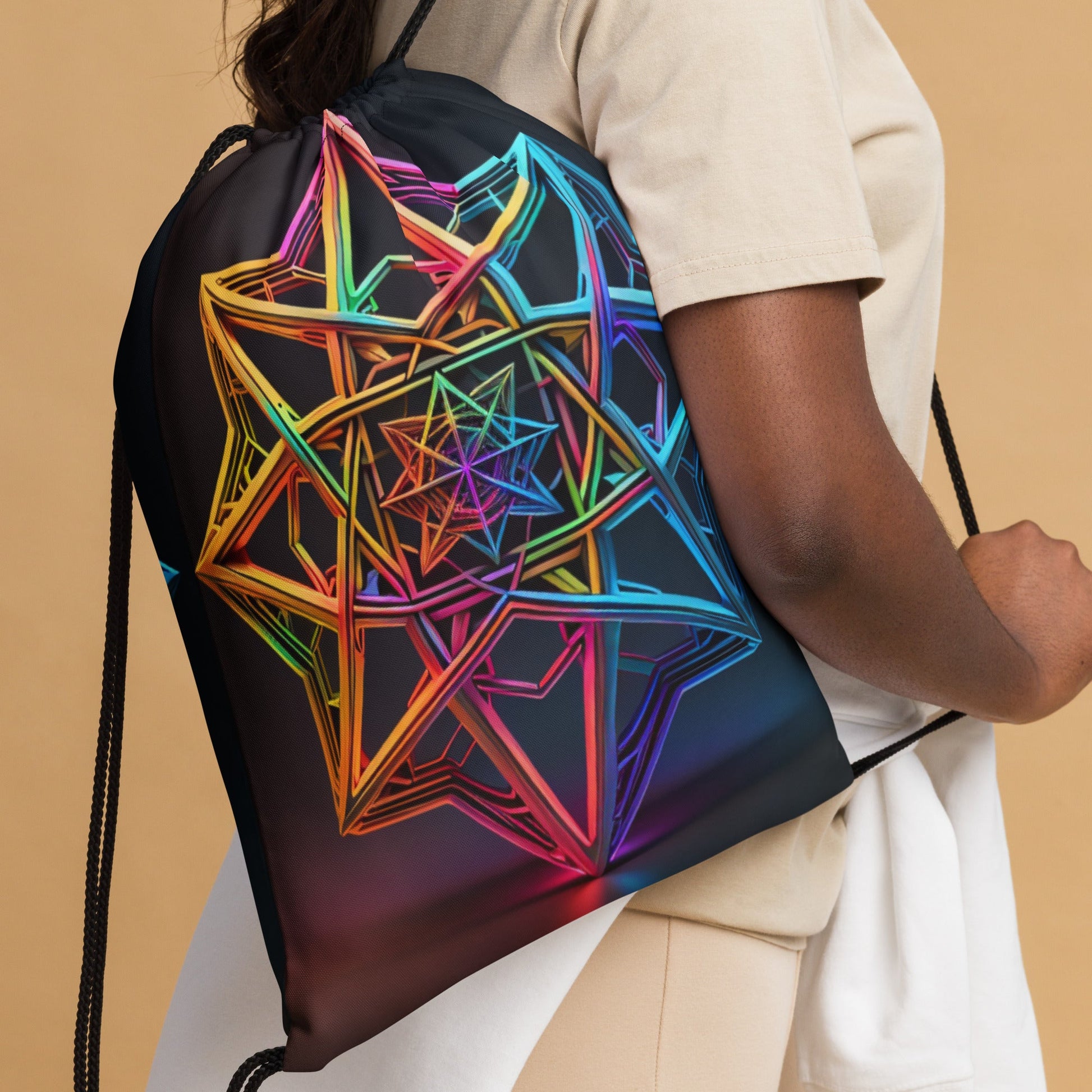 Futuristic Shine| Star of David |Drawstring Bag
