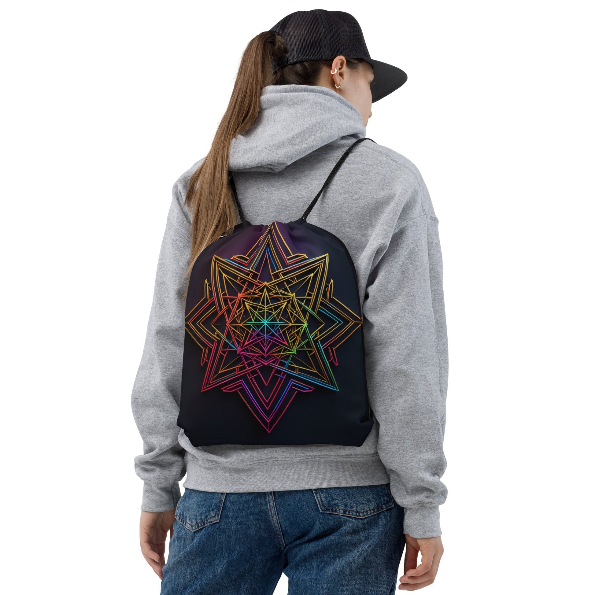 Futuristic Shine| Star of David |Drawstring Bag