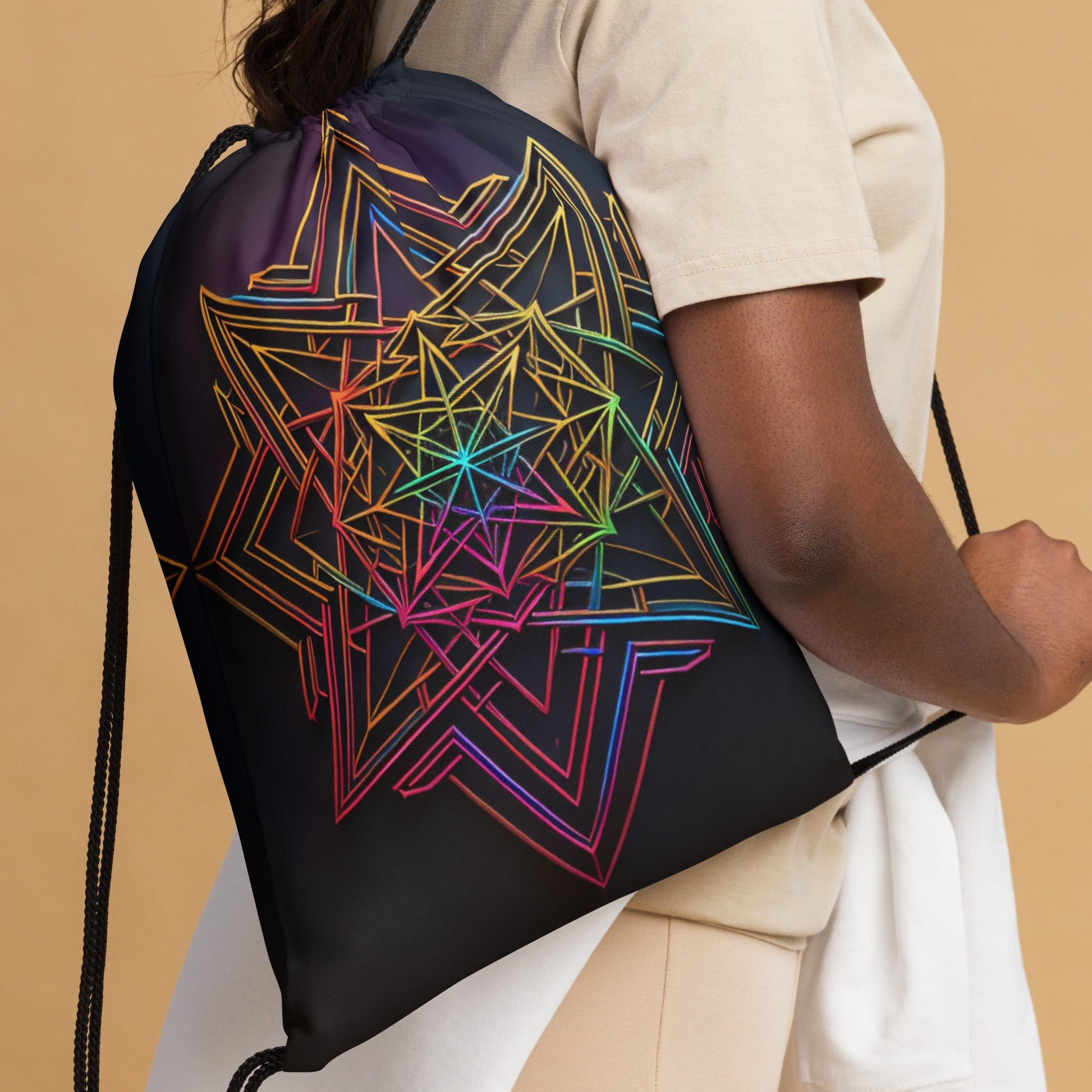 Futuristic Shine| Star of David |Drawstring Bag