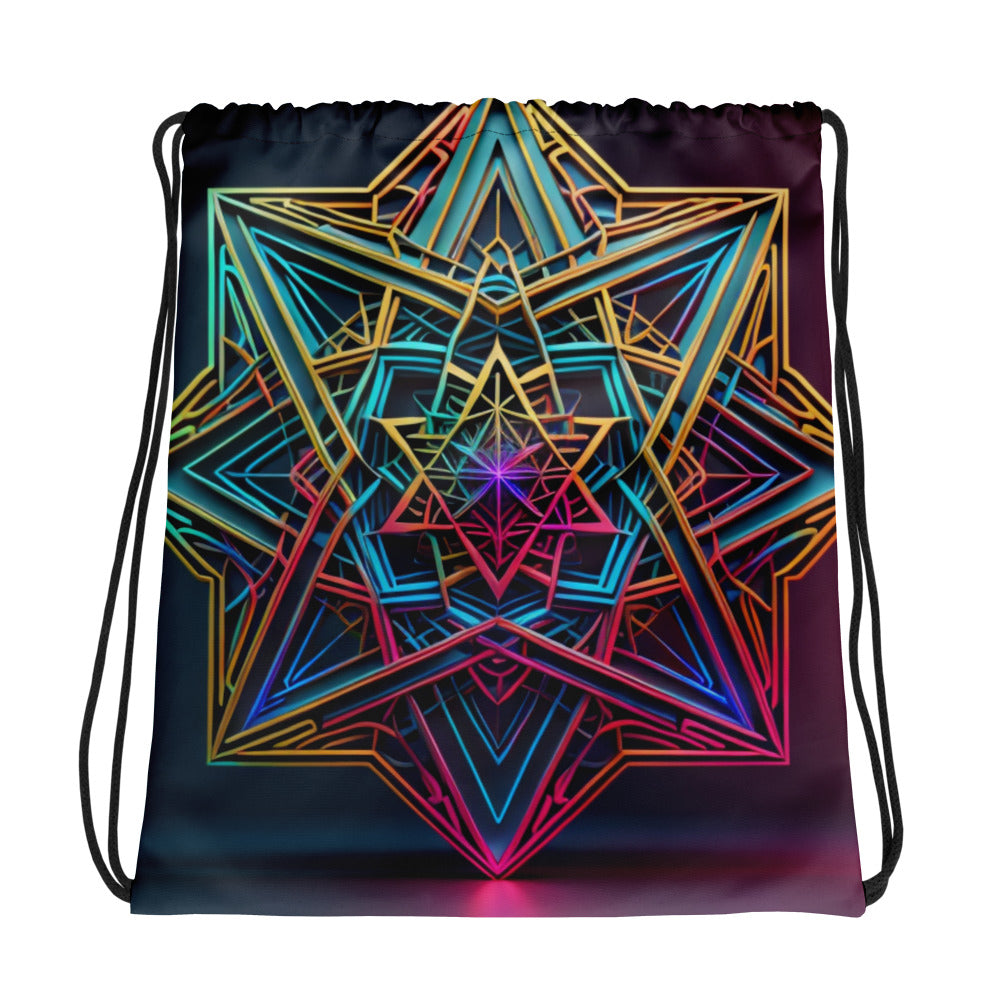 Futuristic Shine| Star of David |Drawstring Bag