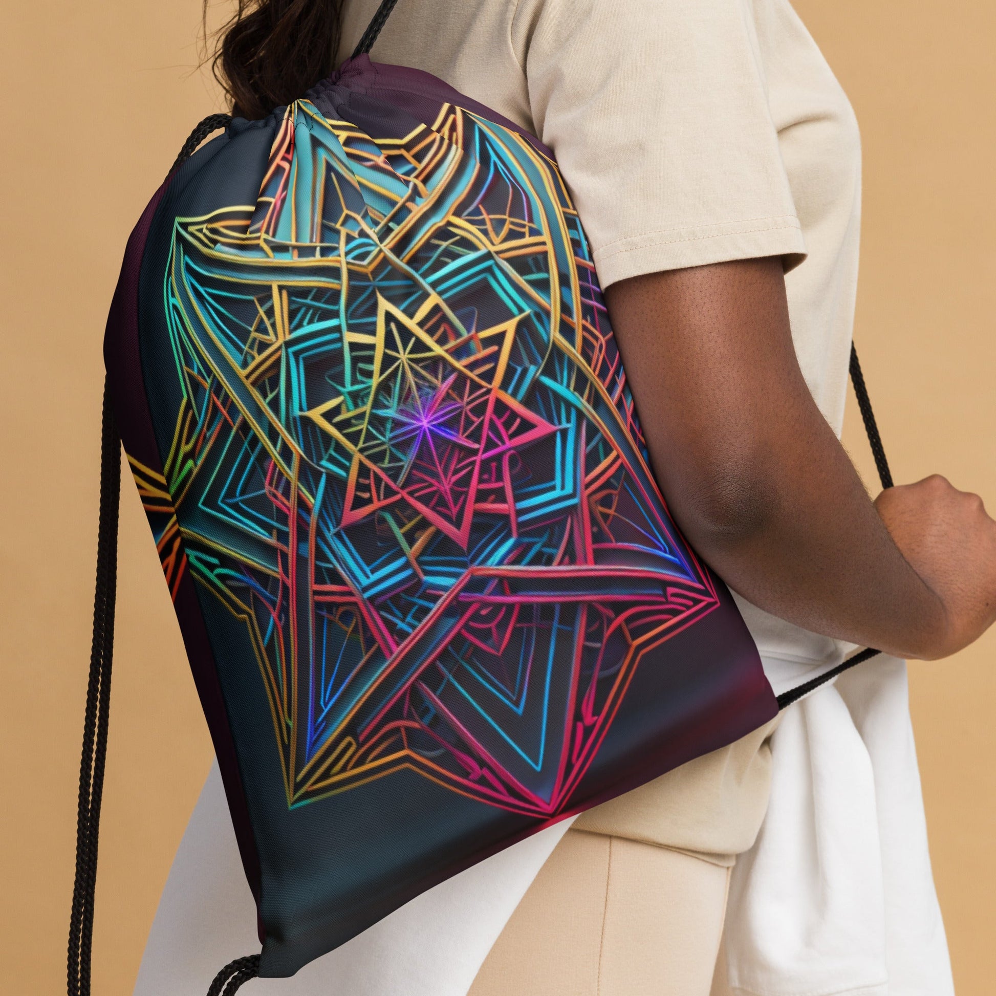 Futuristic Shine| Star of David |Drawstring Bag