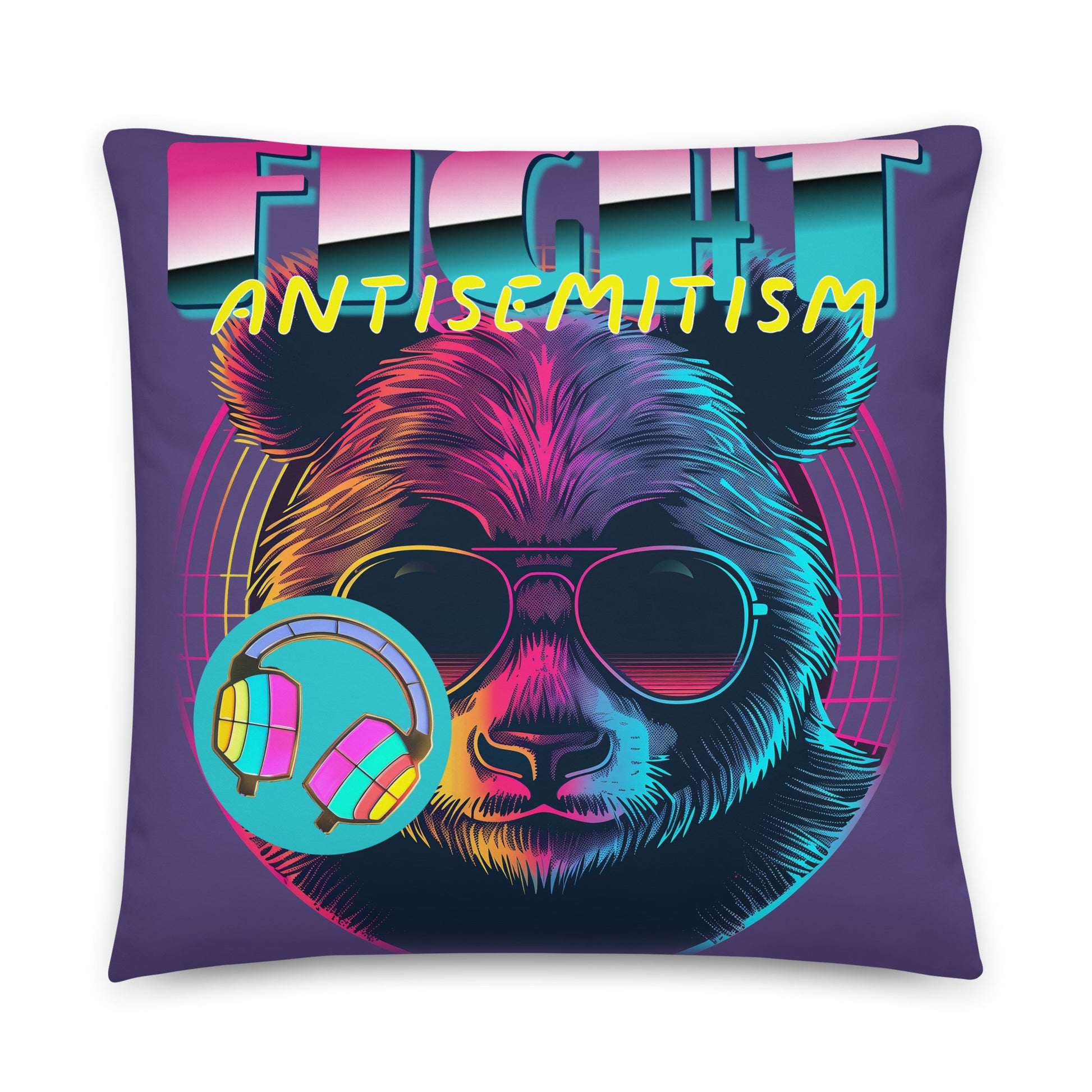Retro Neon Animal | Fight Antisemitism | Pillow Case